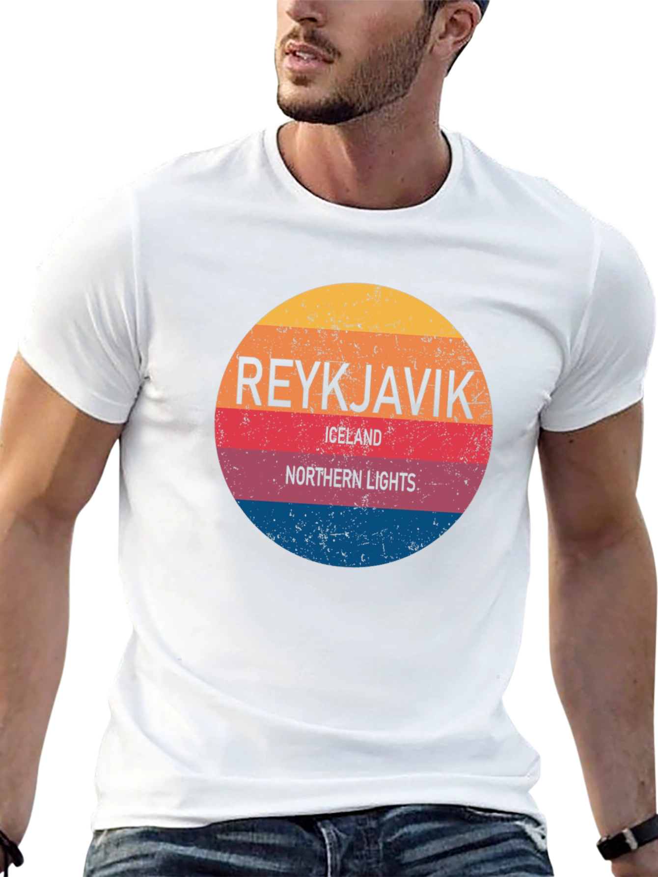 Reykjavik Iceland Northern Lights Graphic T-Shirt