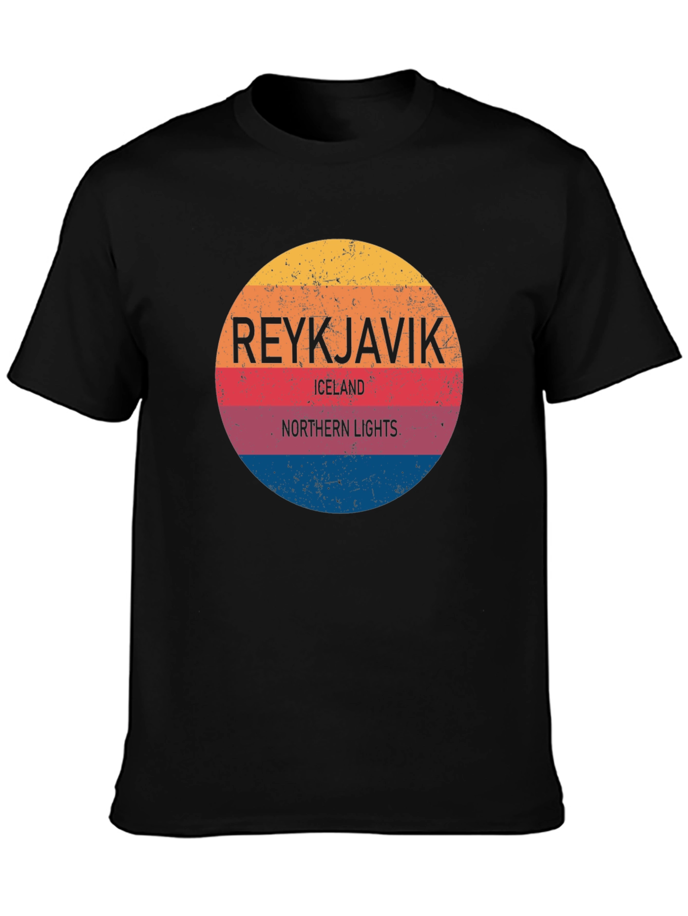 Reykjavik Iceland Northern Lights Graphic T-Shirt