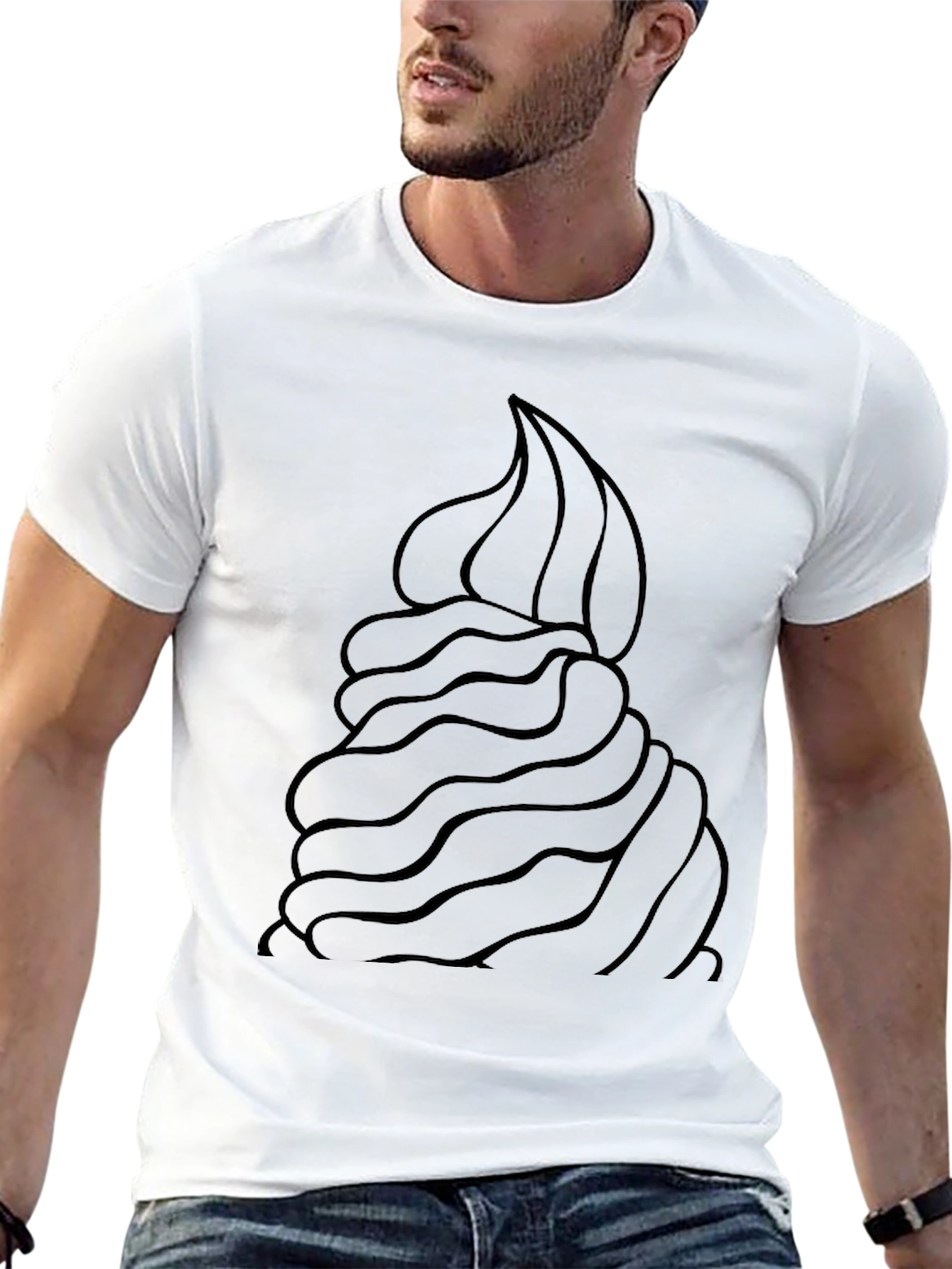 Swirl Design Black T-Shirt