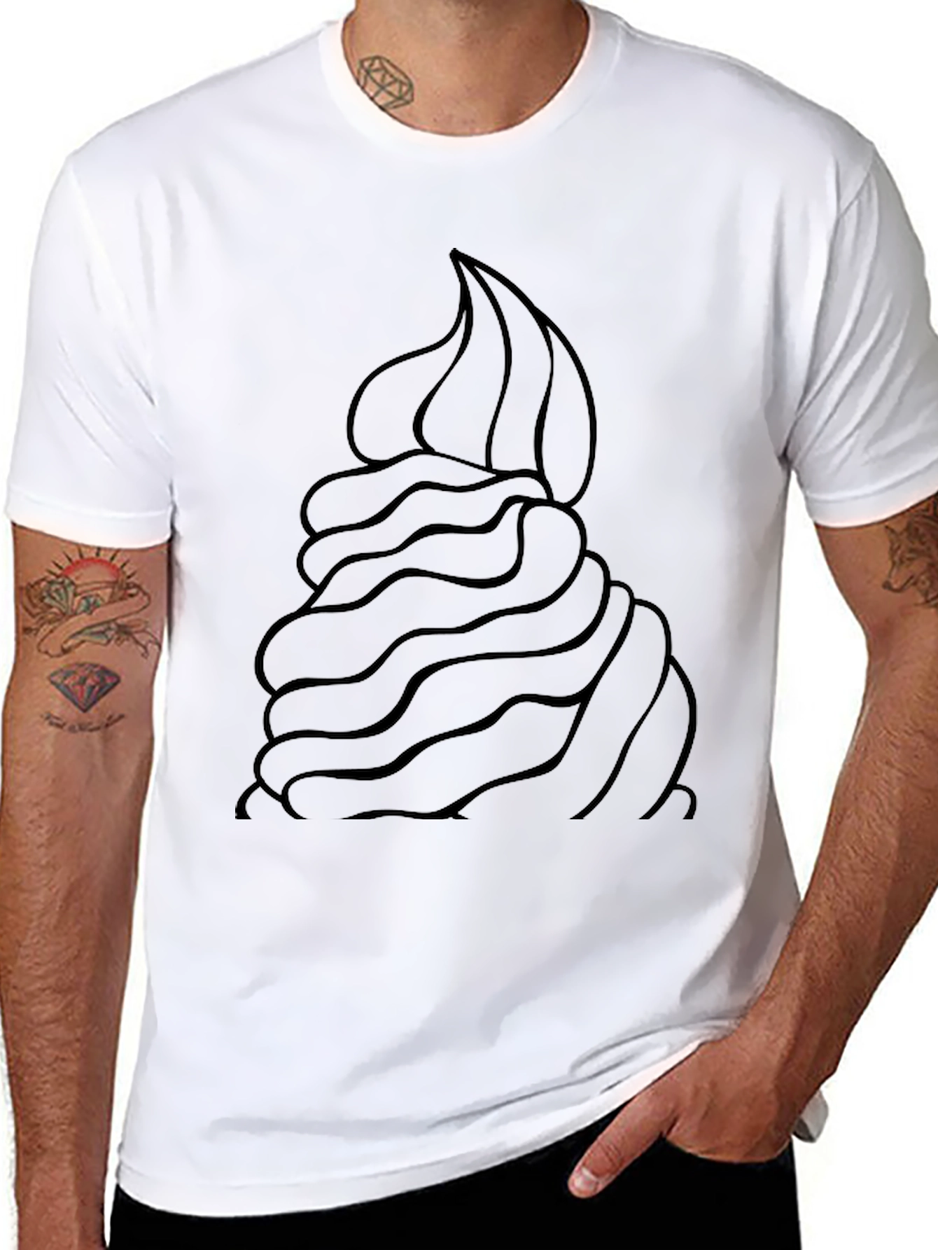 Swirl Design Black T-Shirt