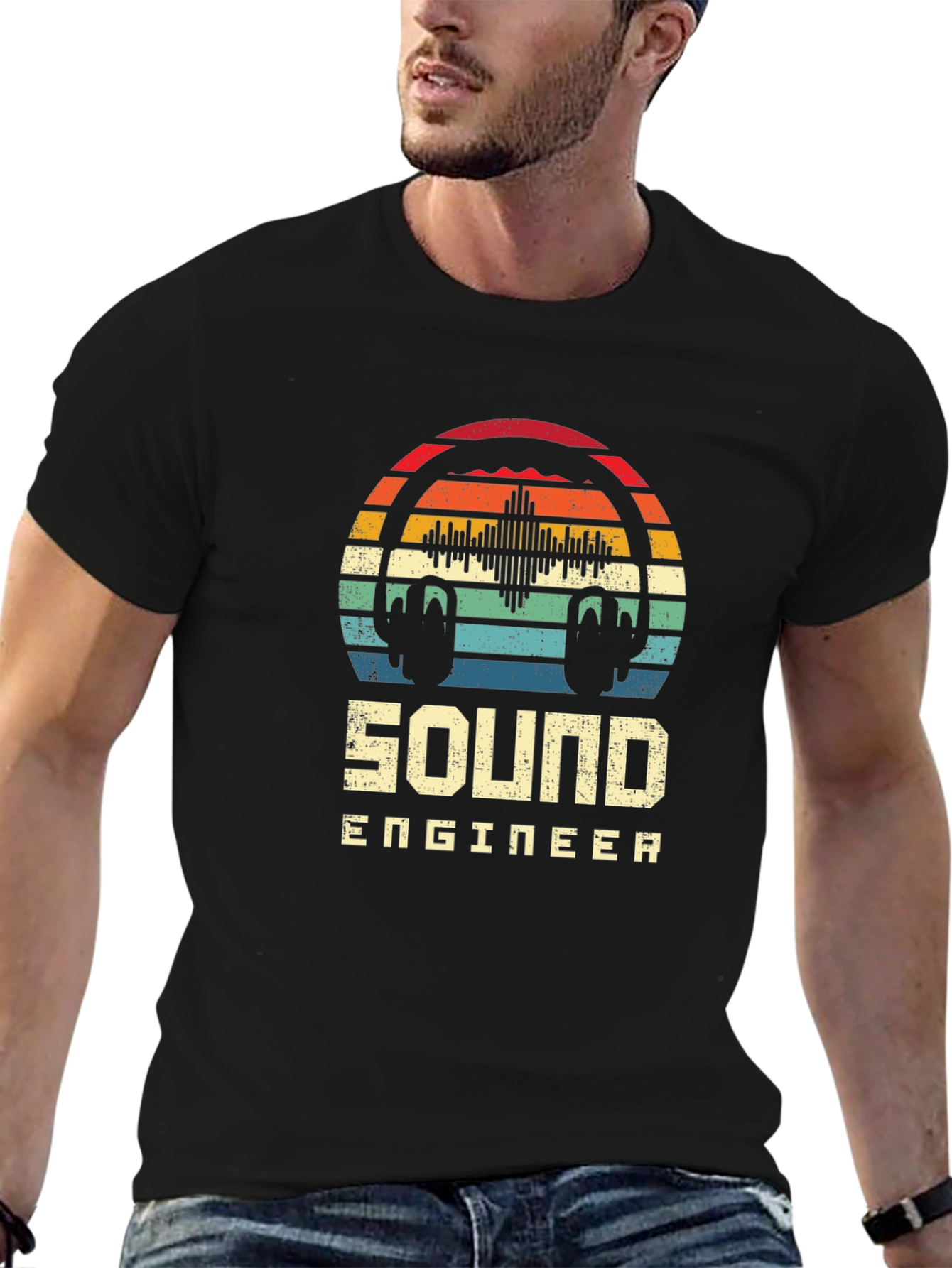 Sound Engineer Retro Style Graphic T-Shirt