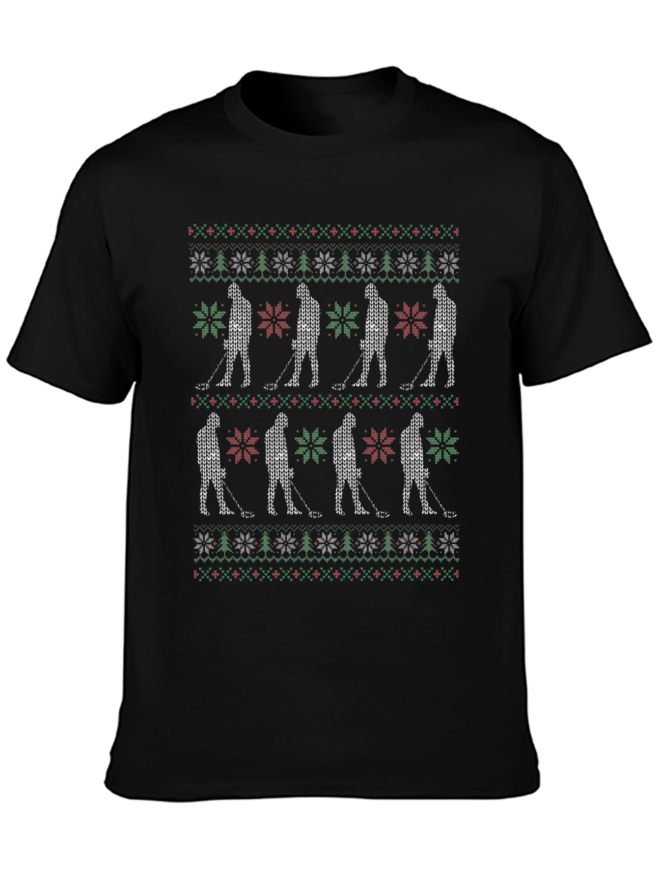 Festive Golf Pattern T-Shirt: Christmas Tee