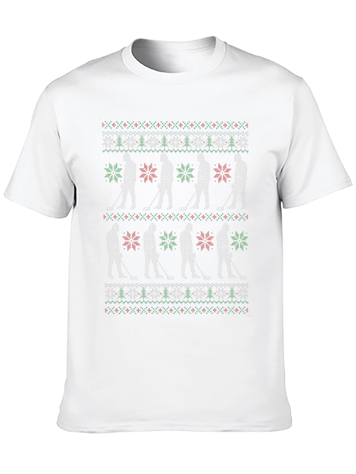 Festive Golf Pattern T-Shirt: Christmas Tee
