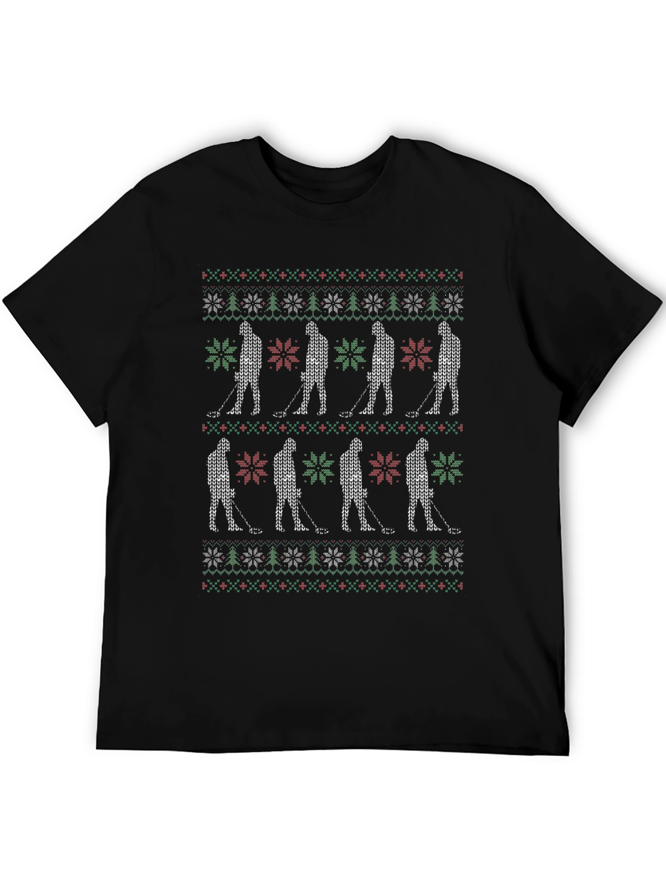 Festive Golf Pattern T-Shirt: Christmas Tee