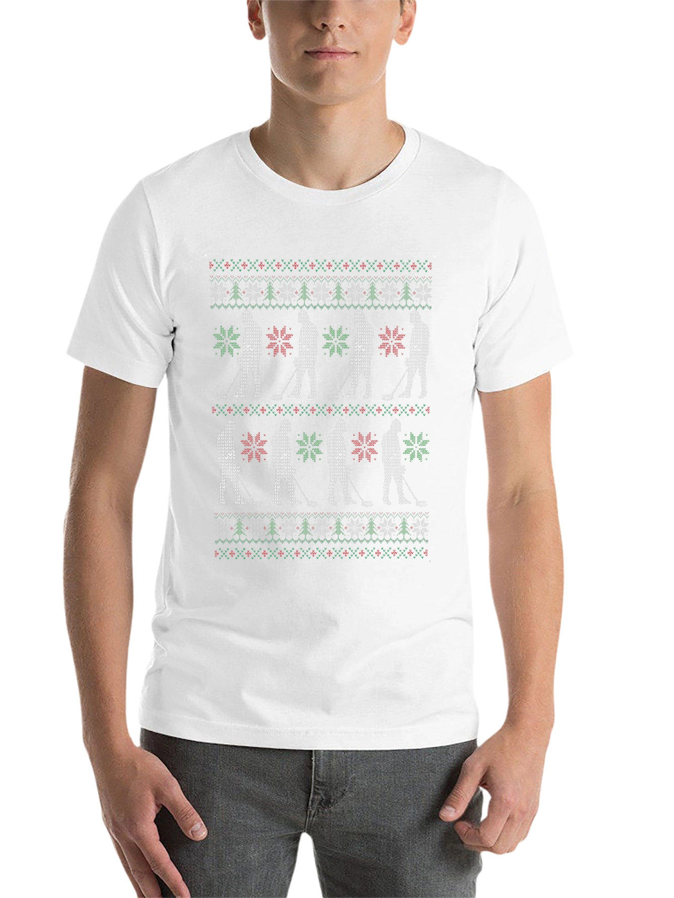 Festive Golf Pattern T-Shirt: Christmas Tee
