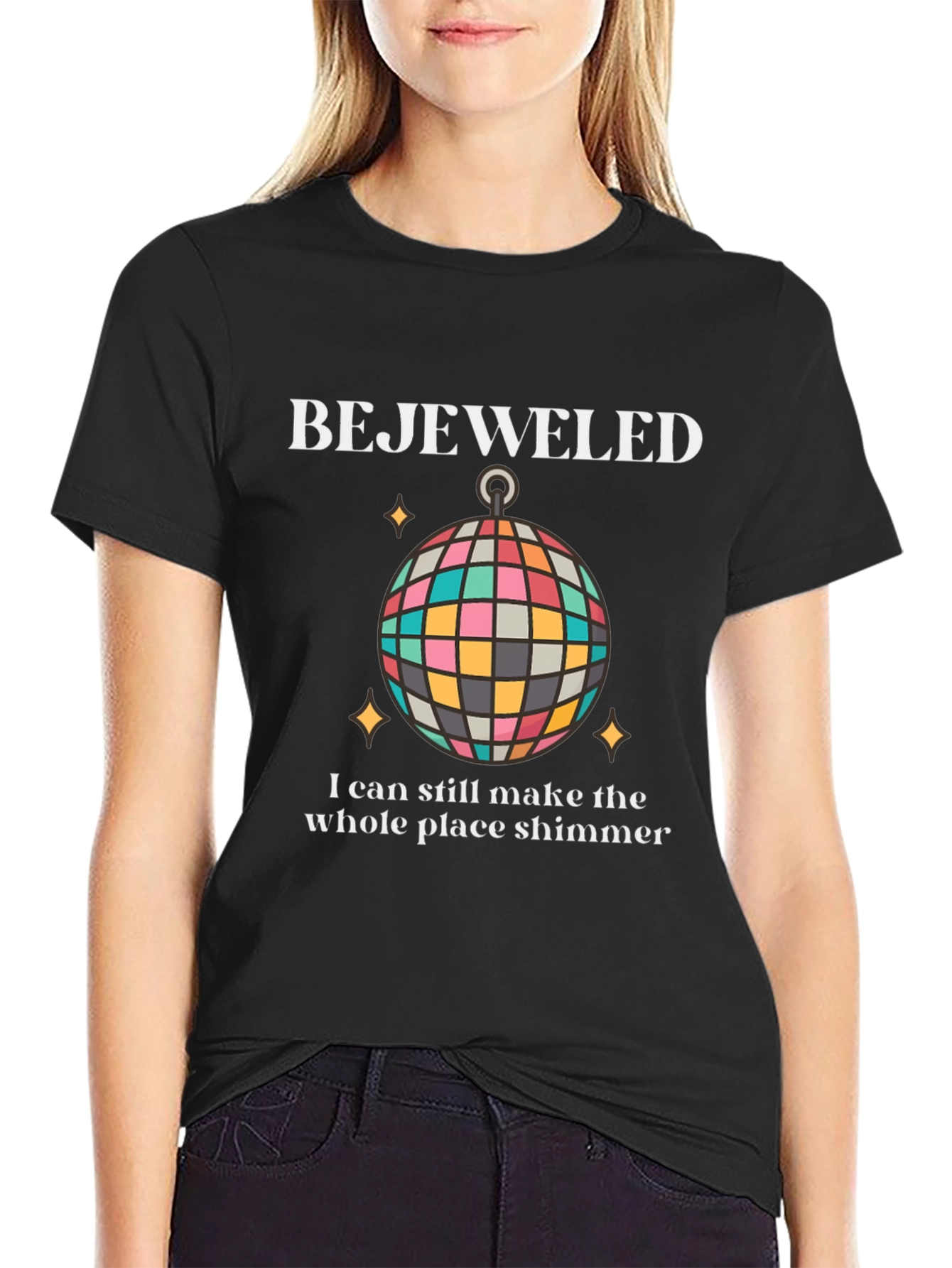 Bejeweled Shimmer Disco Ball Graphic Tee