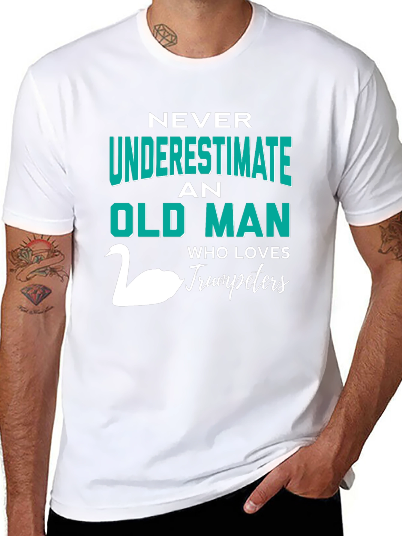 Never Underestimate Old Man Trumpeters T-Shirt
