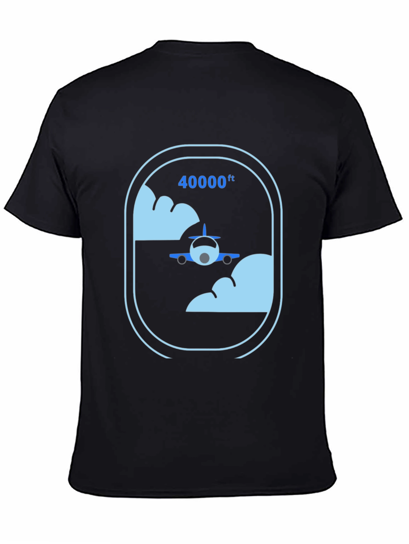 Airplane at 40000ft Graphic Black T-Shirt