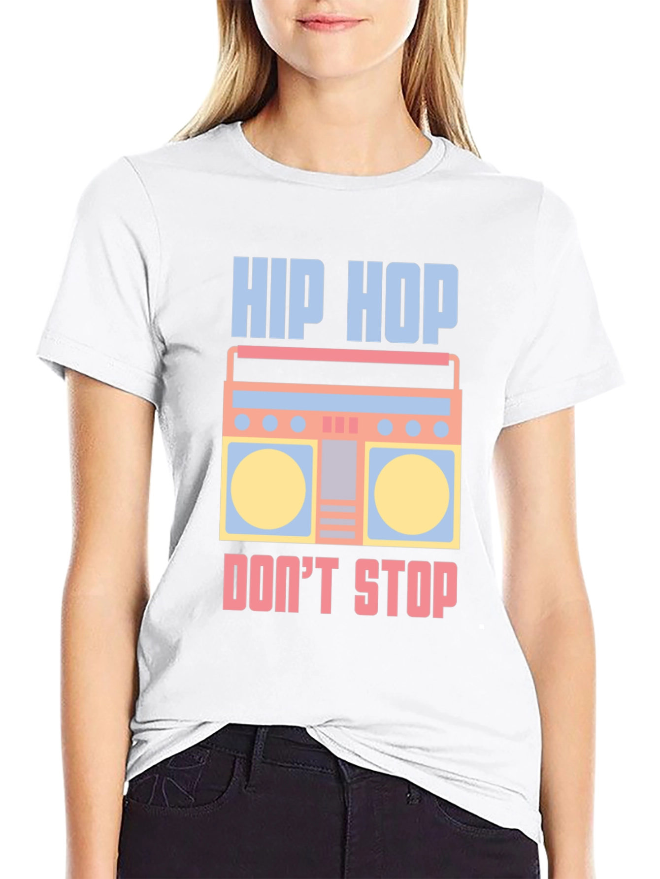 Hip Hop Boombox Graphic Tee - Cool Retro Style