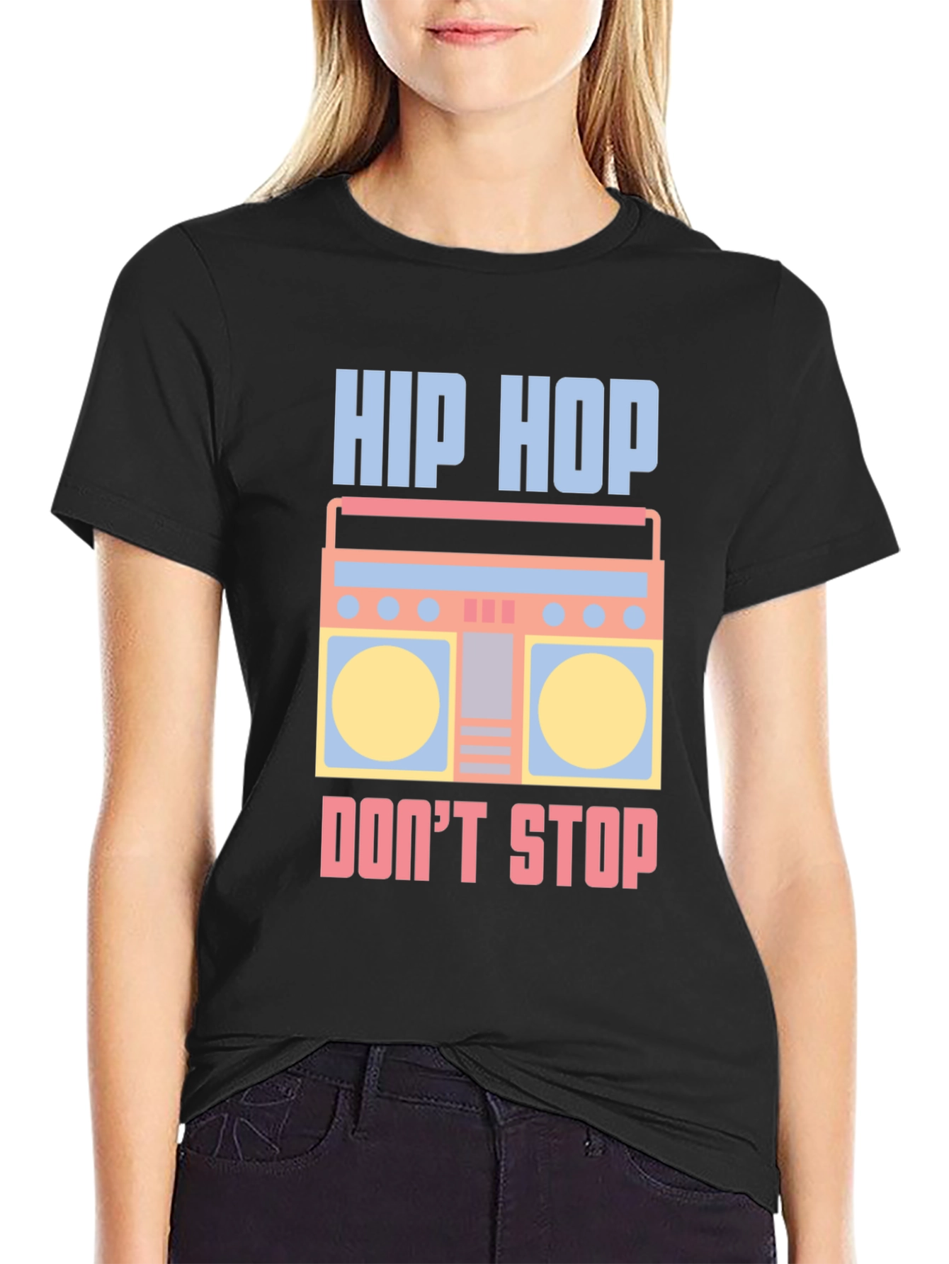 Hip Hop Boombox Graphic Tee - Cool Retro Style