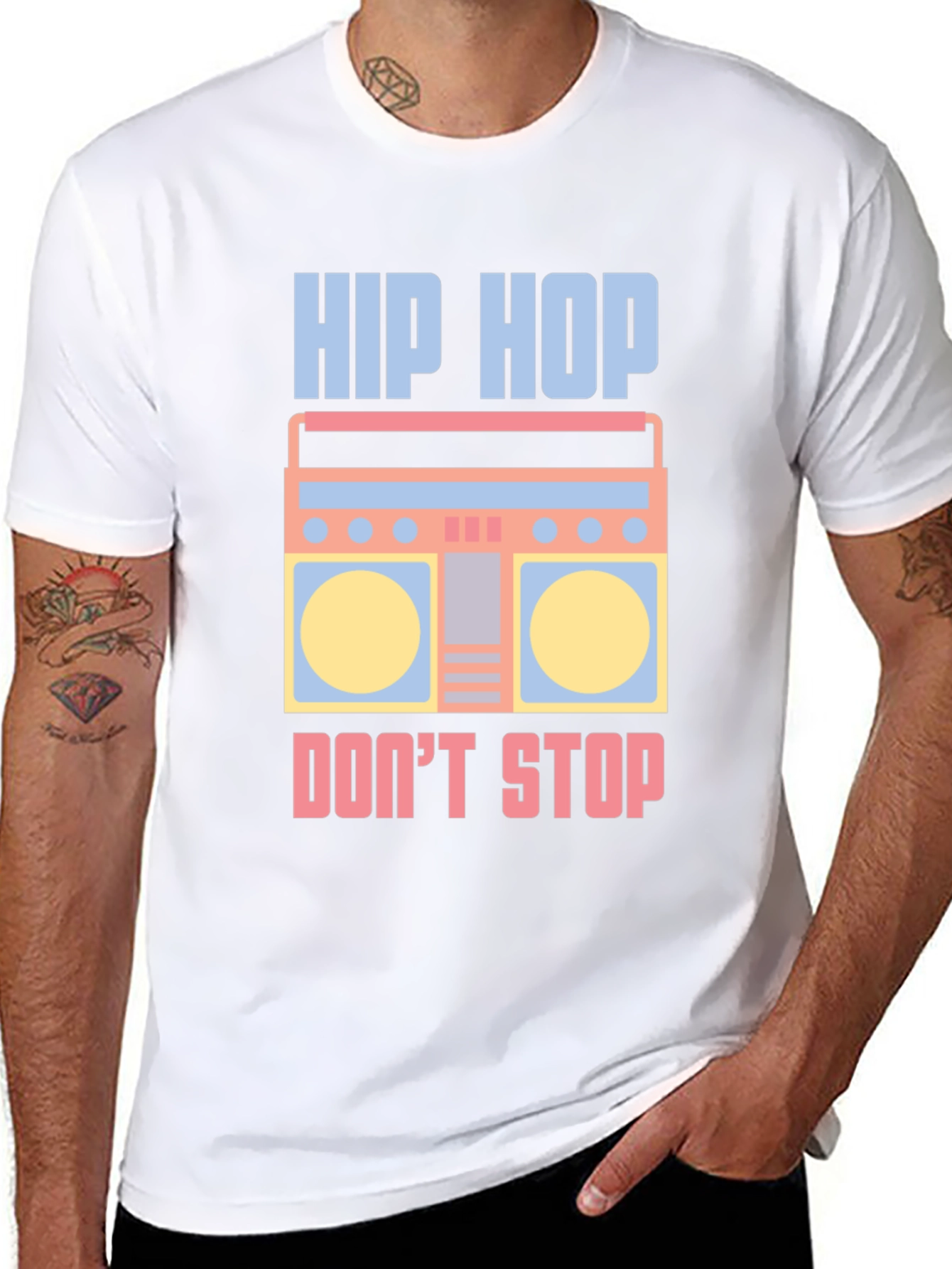 Hip Hop Boombox Graphic Tee - Cool Retro Style
