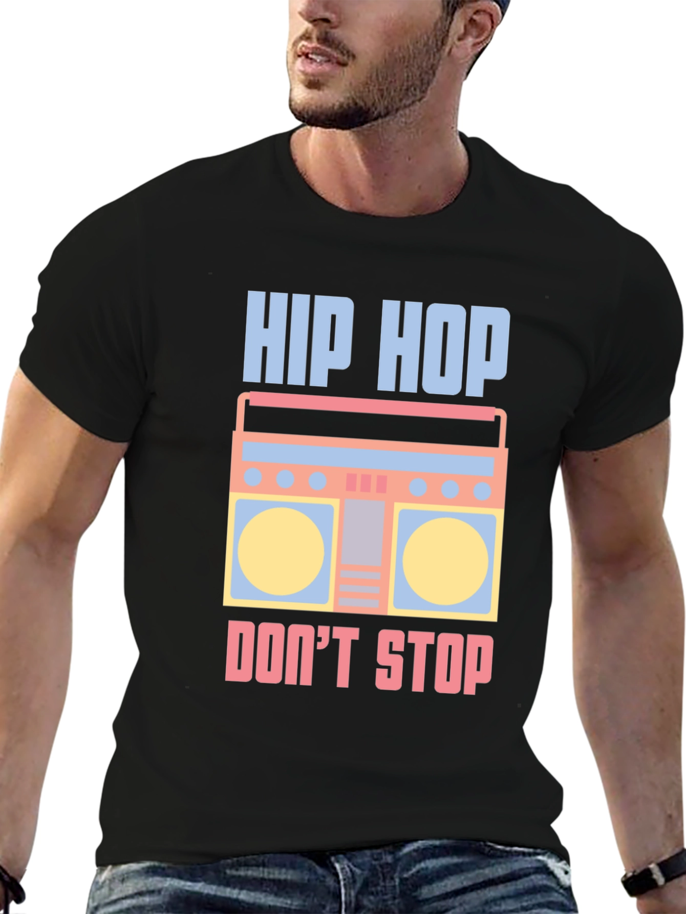 Hip Hop Boombox Graphic Tee - Cool Retro Style