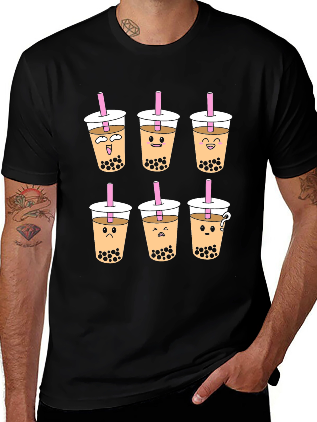 Boba Tea Graphic T-Shirt - Unisex Black Tee