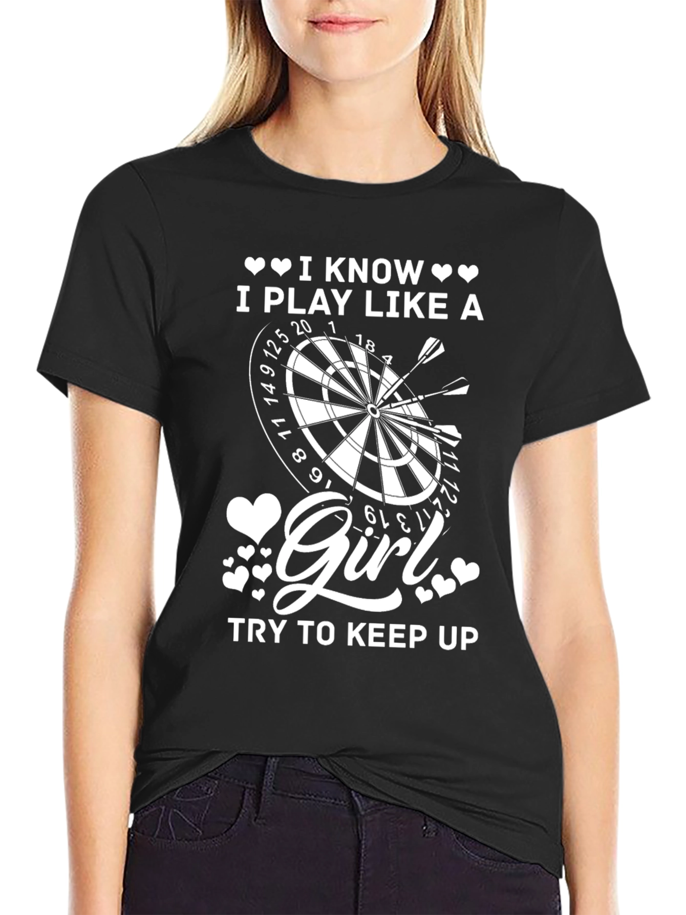 I Play Like A Girl Darts T-Shirt