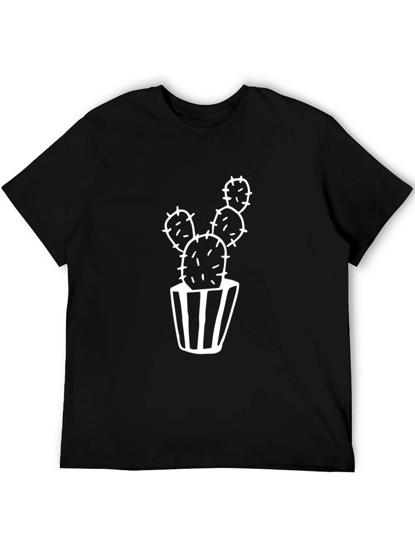 Cactus Graphic Tee - Black Cotton T-Shirt