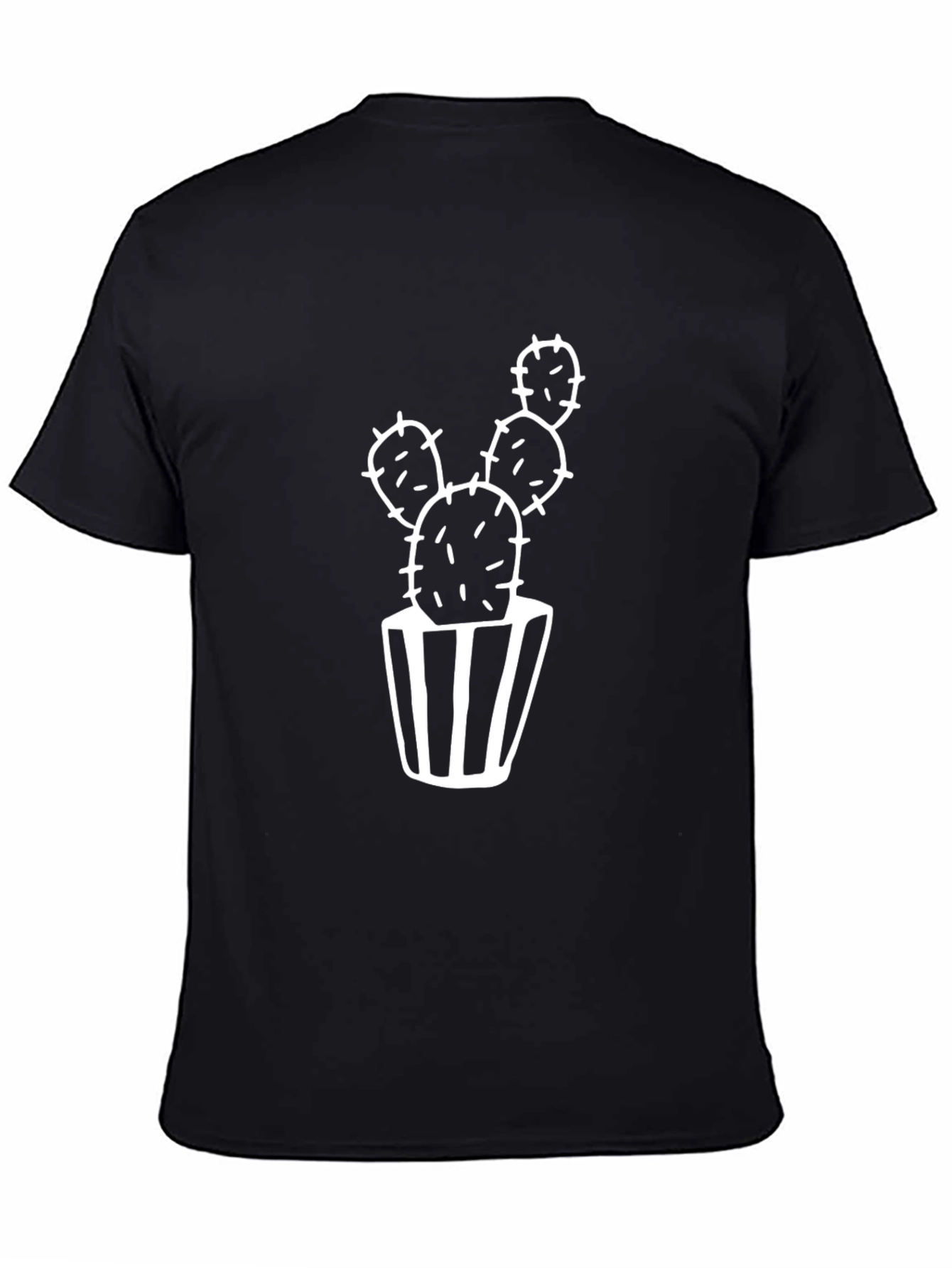 Cactus Graphic Tee - Black Cotton T-Shirt