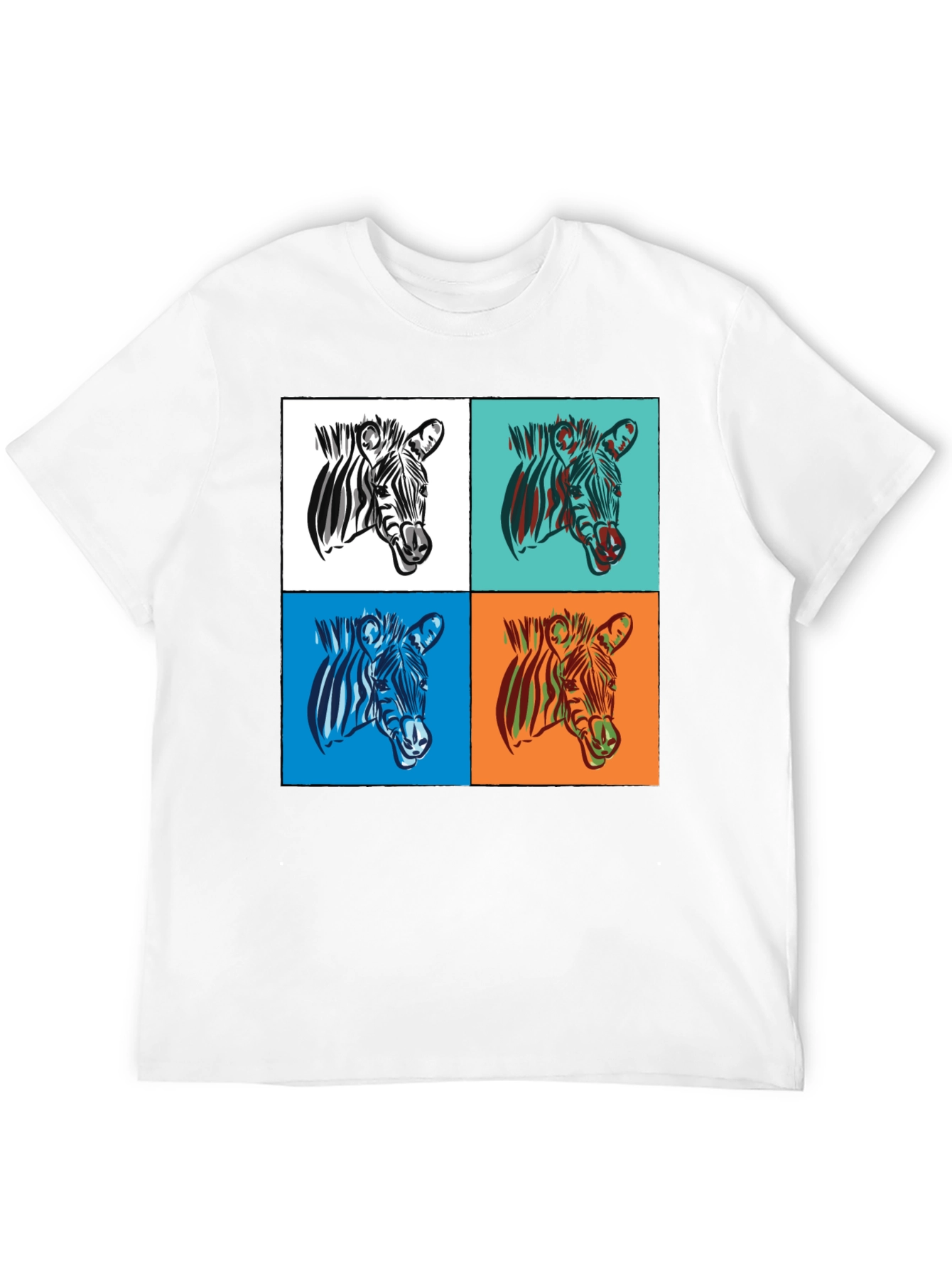 Zebra Pop Art Graphic Tee - Stylish Black T-Shirt