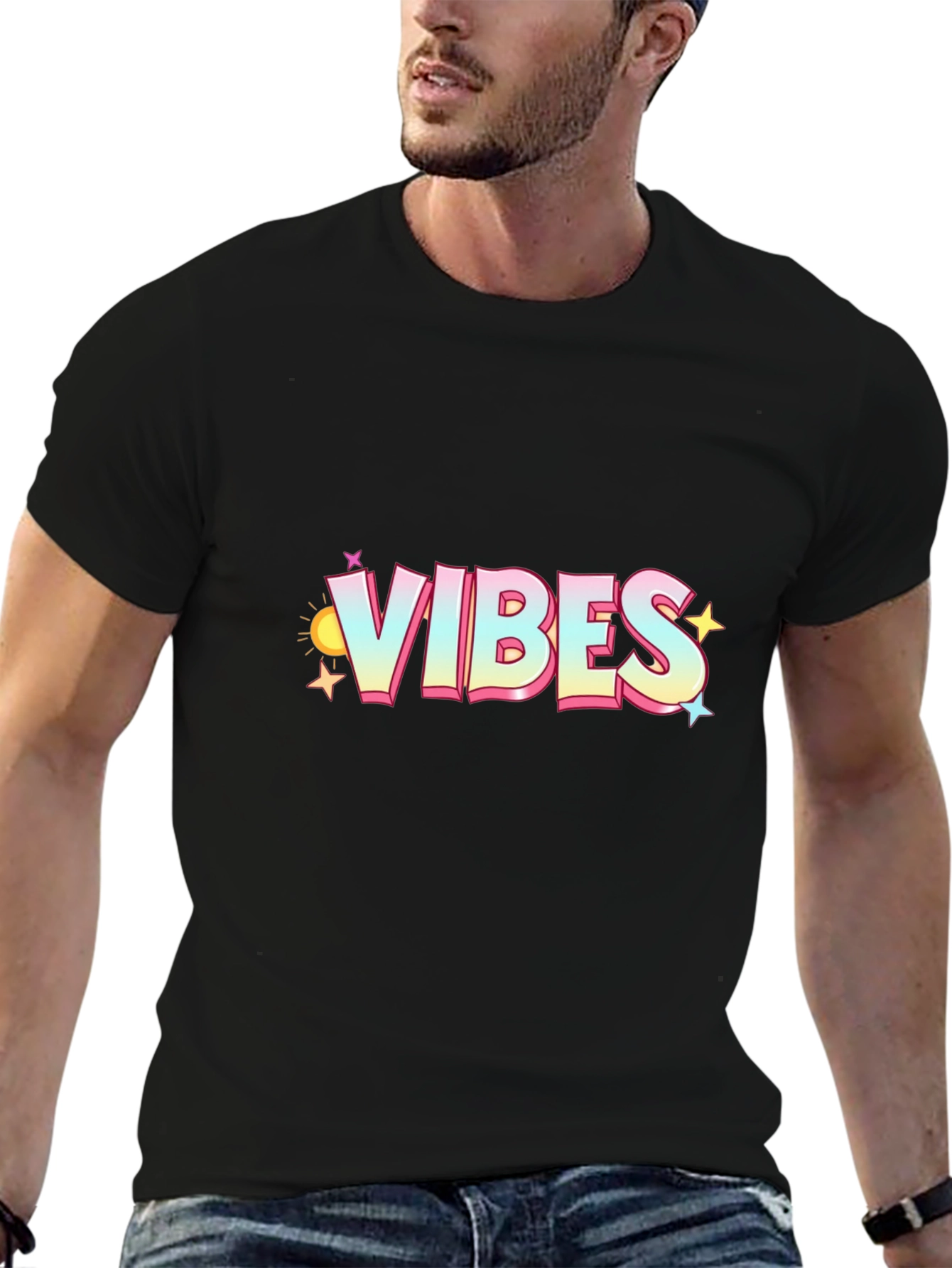 Vibes Graphic Tee - Mens Black T-Shirt