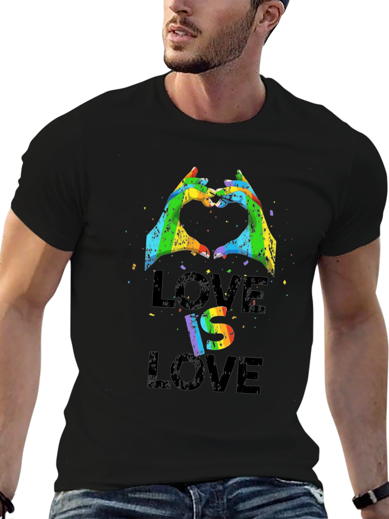 Love Is Love Rainbow Heart Hands T-Shirt