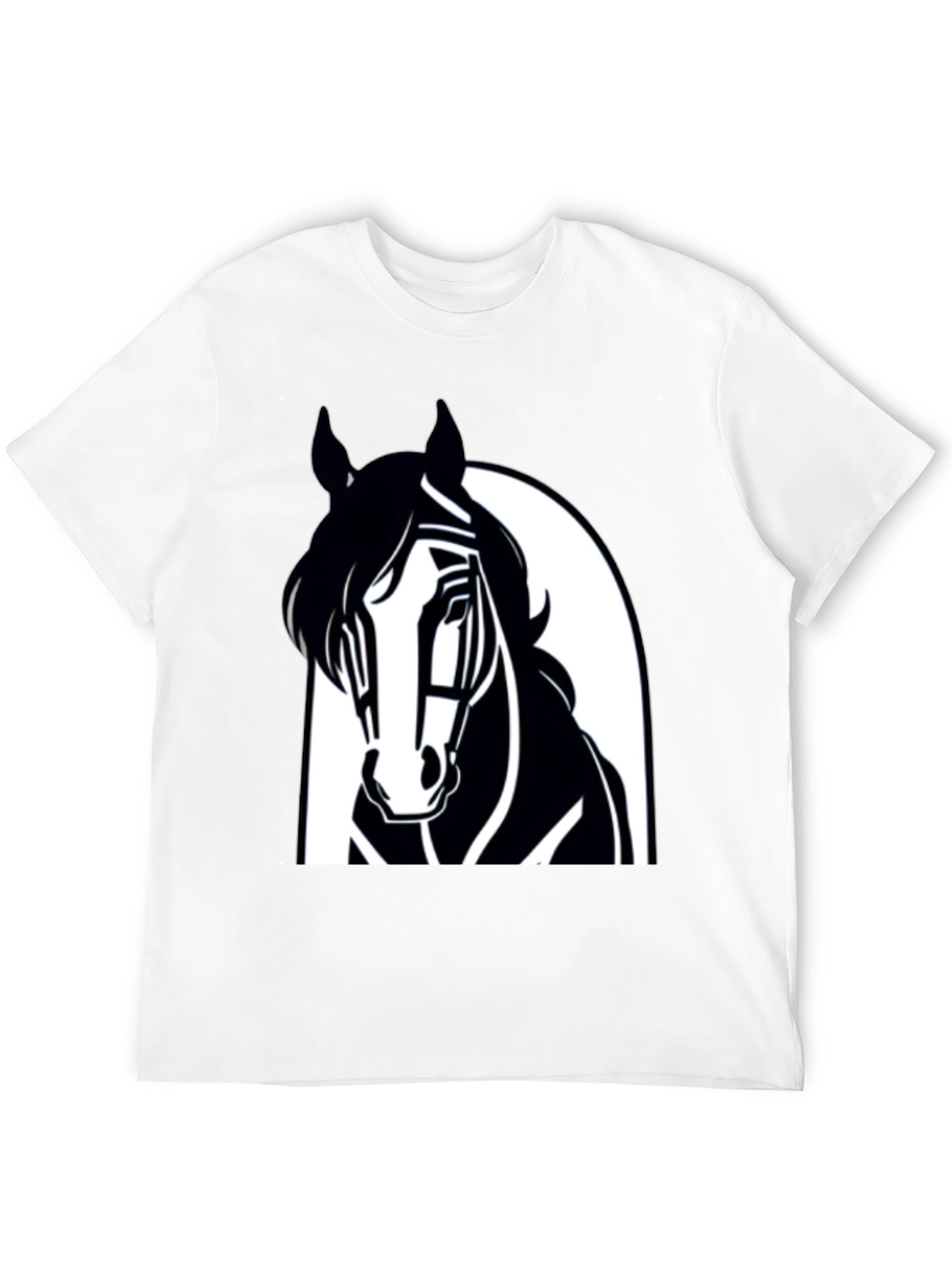 Mens Black Horse Graphic Tee