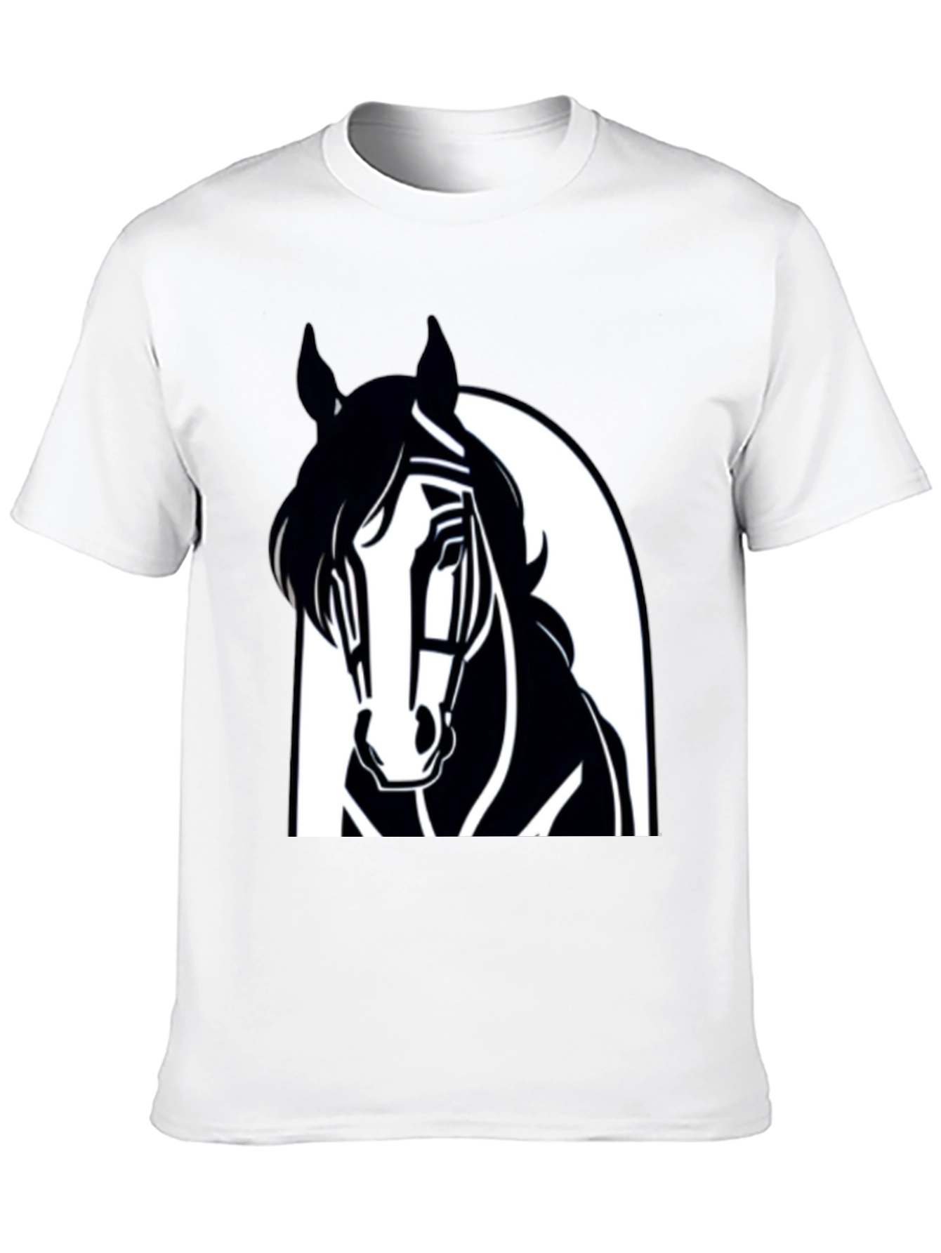 Mens Black Horse Graphic Tee