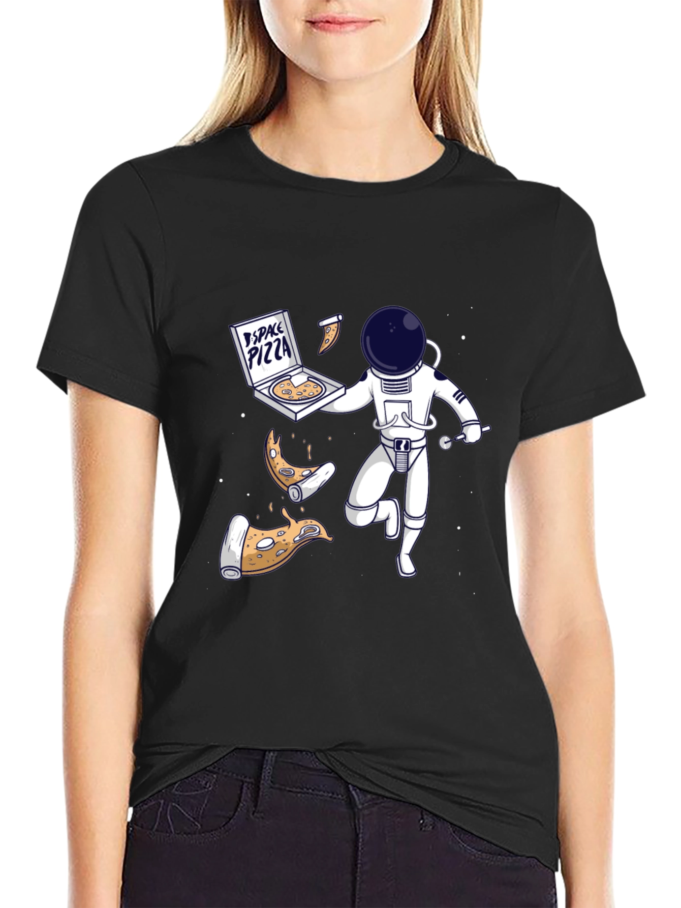 Space Pizza T-Shirt: Astronauts & Pizza in Orbit