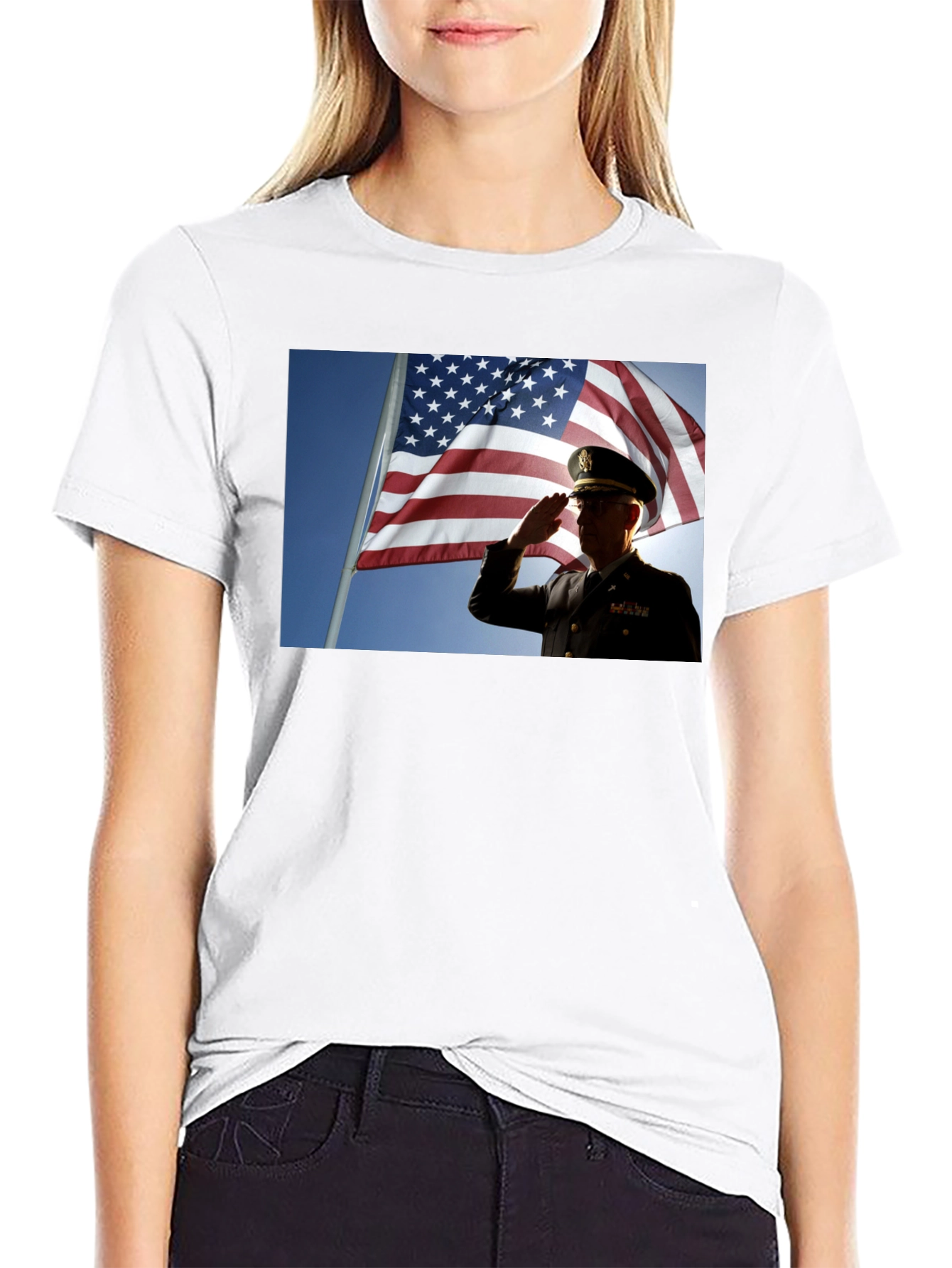 Patriotic Soldier T-Shirt - American Flag Design