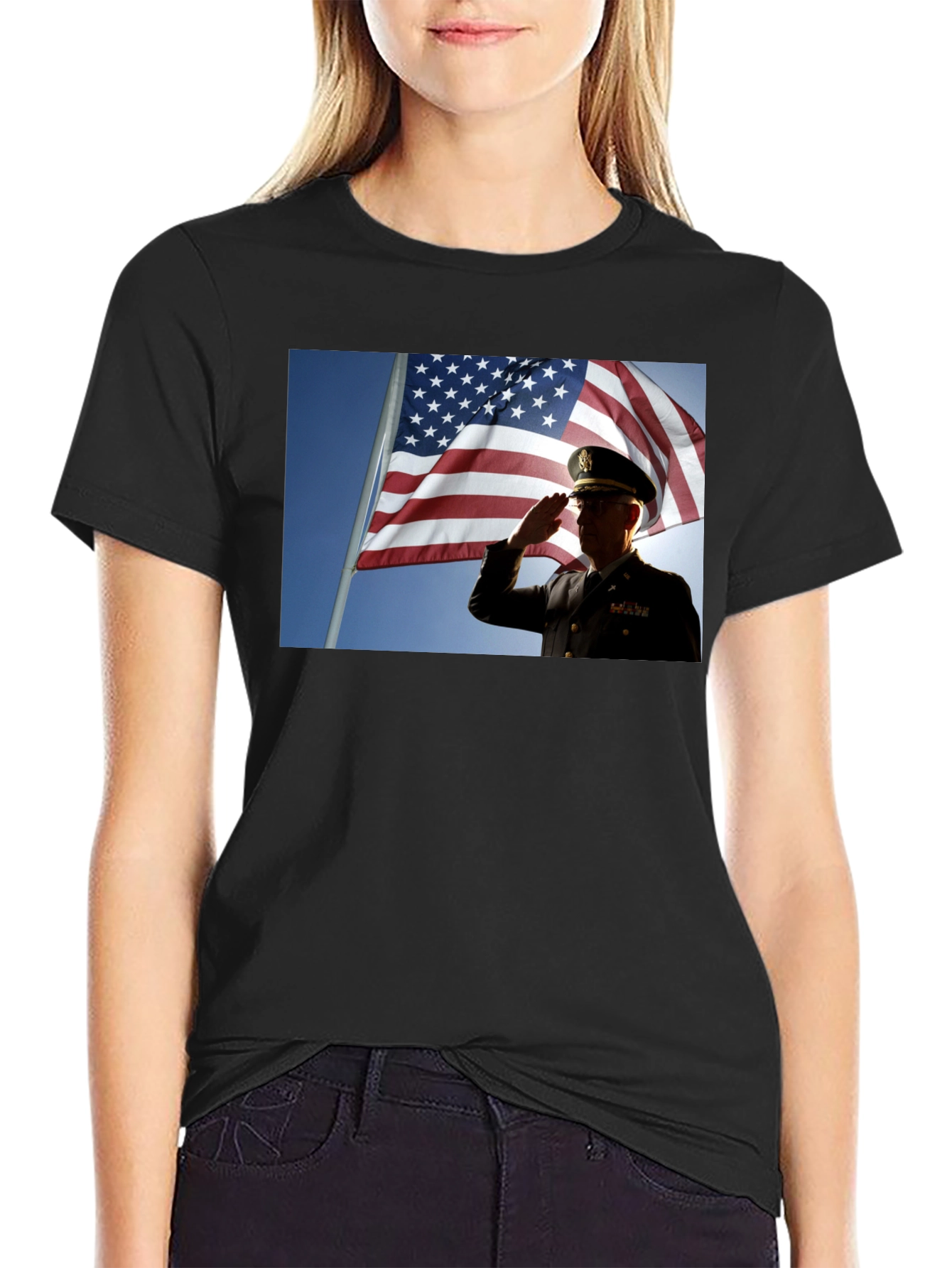 Patriotic Soldier T-Shirt - American Flag Design