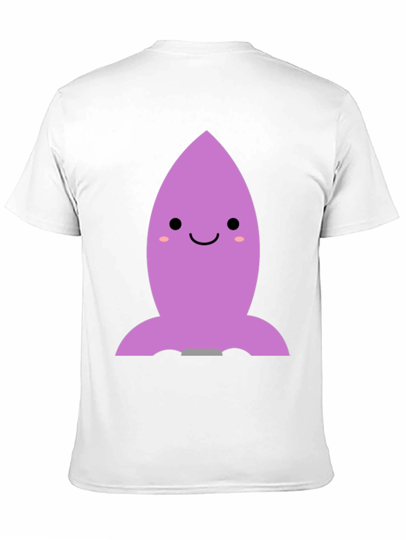 Cute Cartoon Rocket T-Shirt - Black Cotton Blend