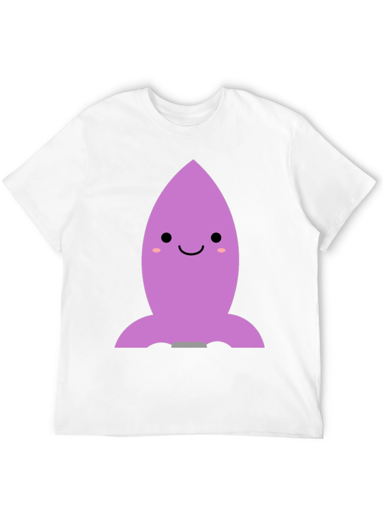 Cute Cartoon Rocket T-Shirt - Black Cotton Blend