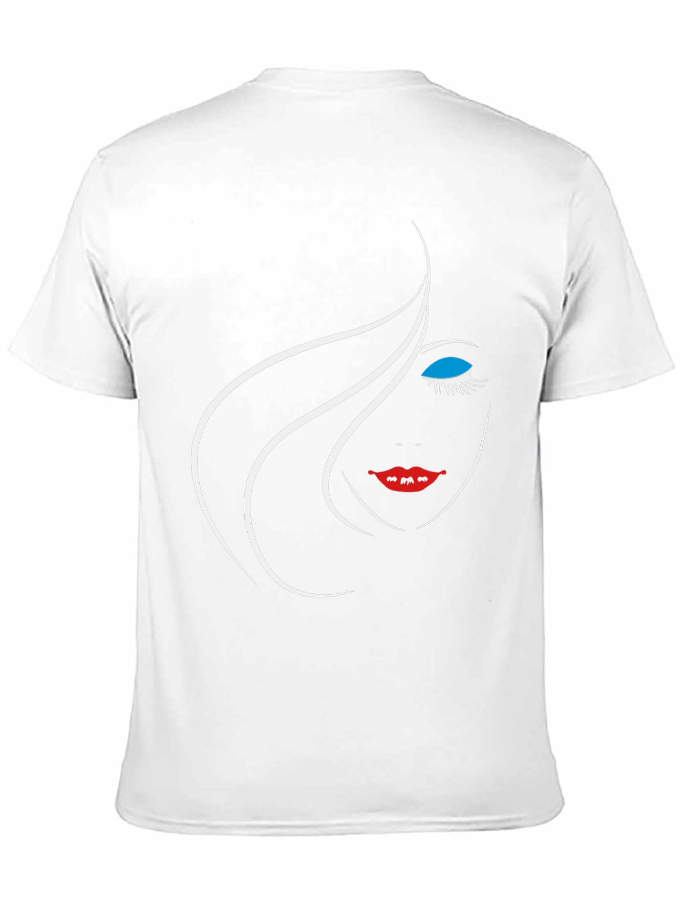 Black Graphic Tee - Minimalist Face Design