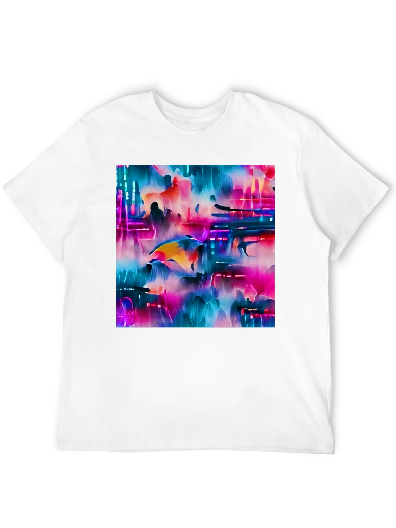 Abstract Dolphin Graphic Tee - Black Unisex T-Shirt