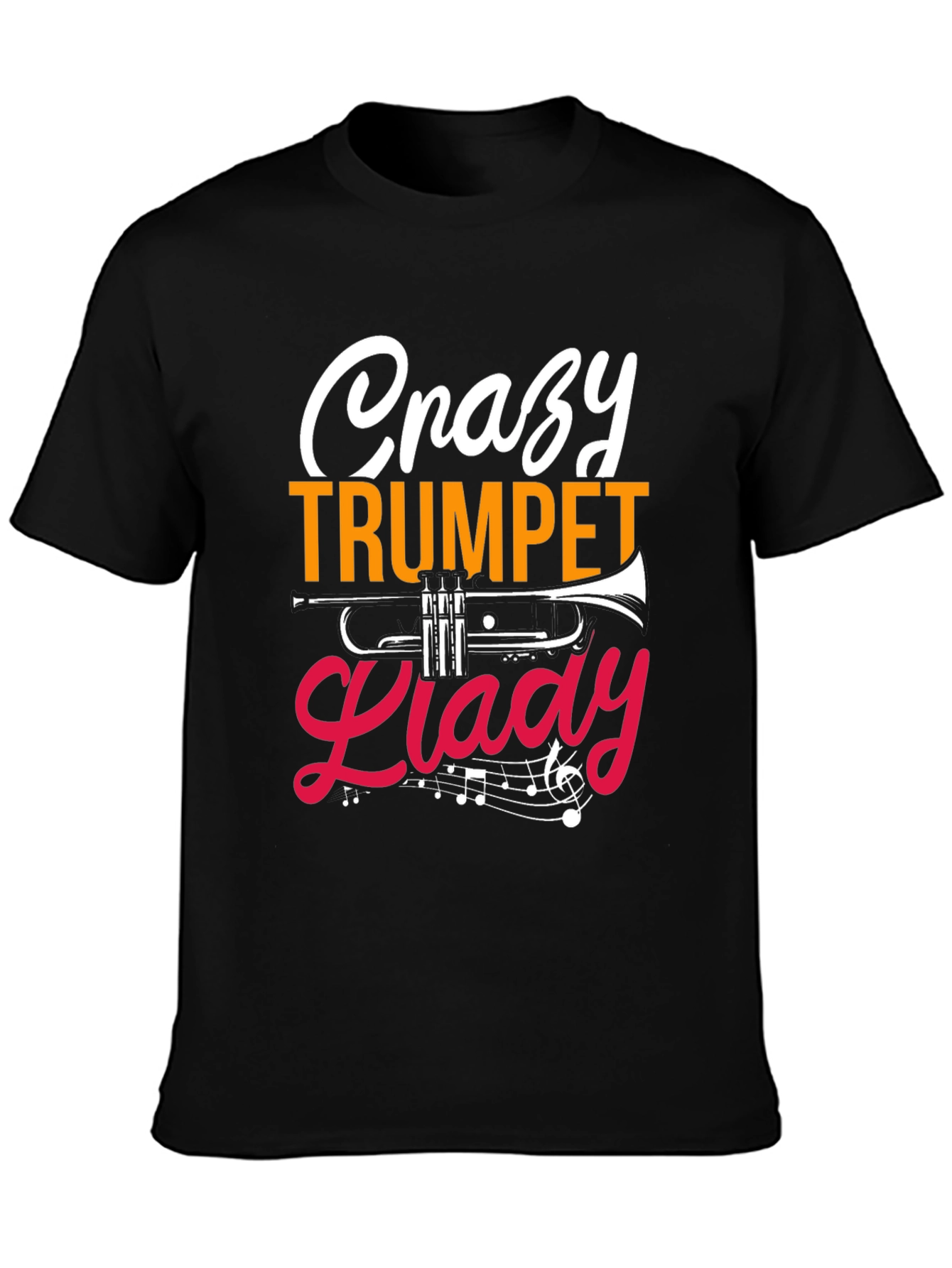 Crazy Trumpet Lady Graphic Tee - Musician T-Shirt