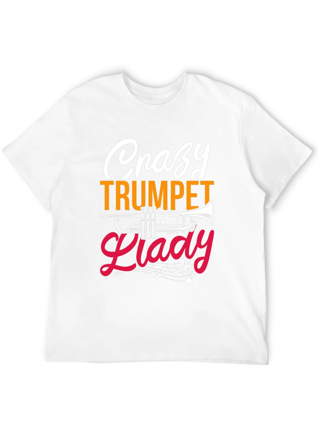 Crazy Trumpet Lady Graphic Tee - Musician T-Shirt