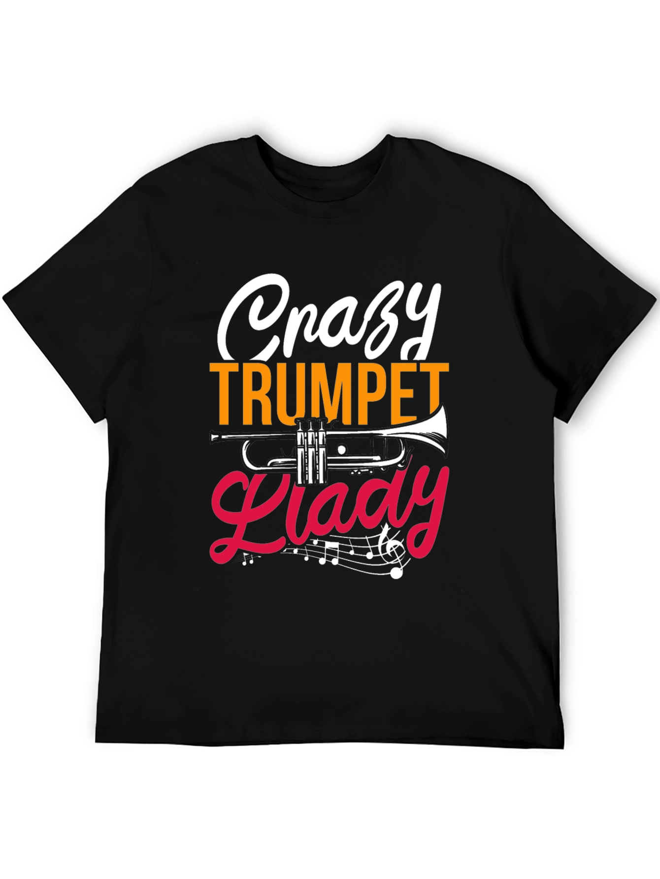 Crazy Trumpet Lady Graphic Tee - Musician T-Shirt