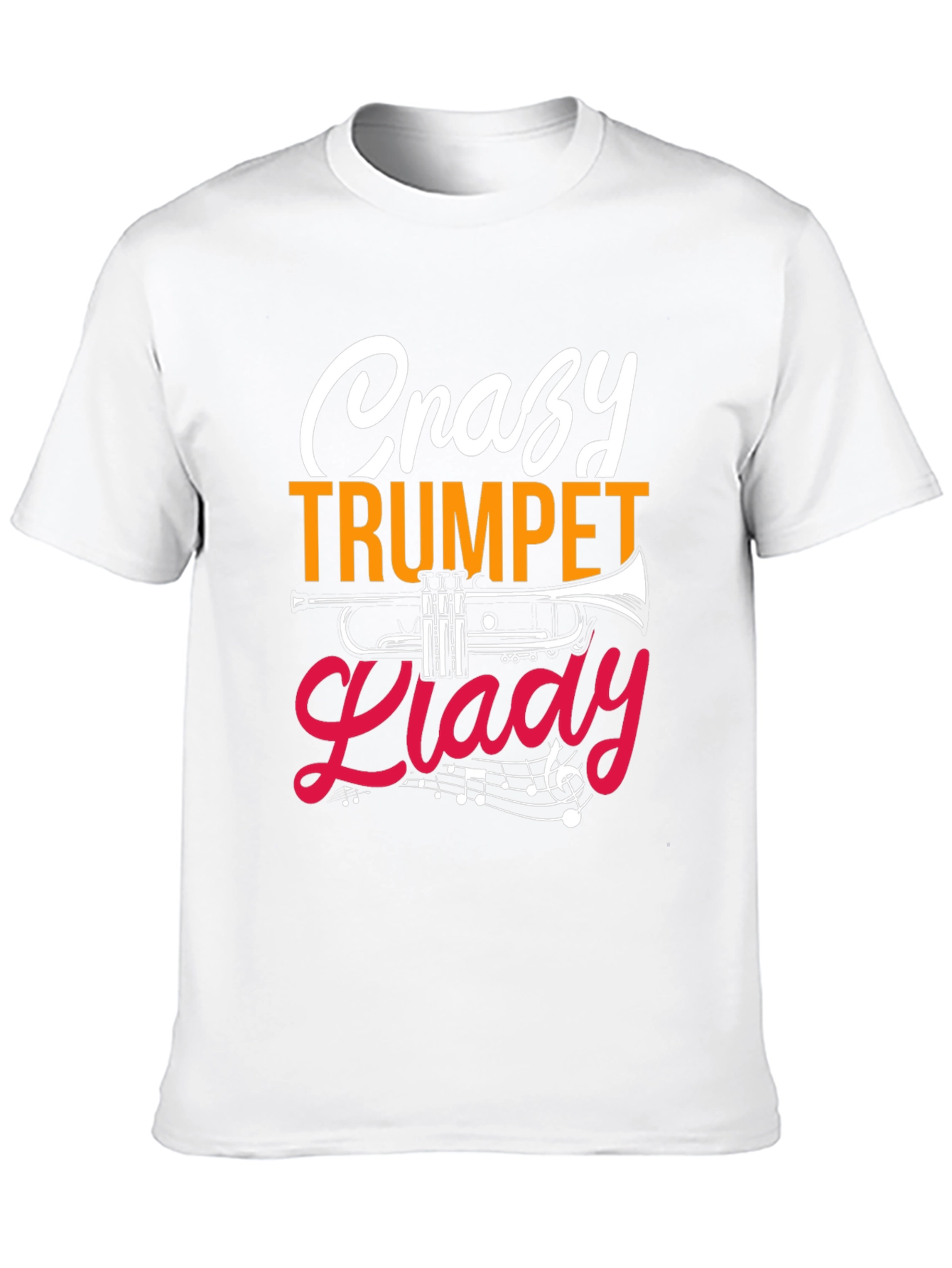 Crazy Trumpet Lady Graphic Tee - Musician T-Shirt