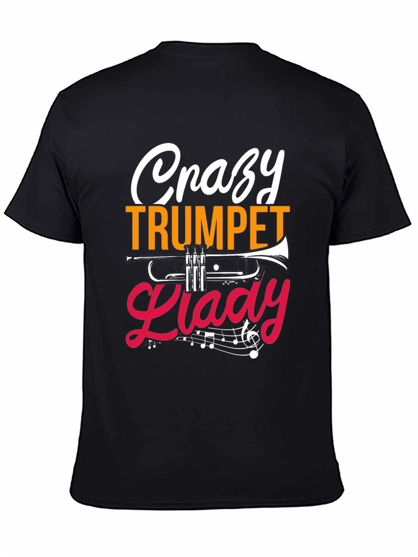 Crazy Trumpet Lady Graphic Tee - Musician T-Shirt