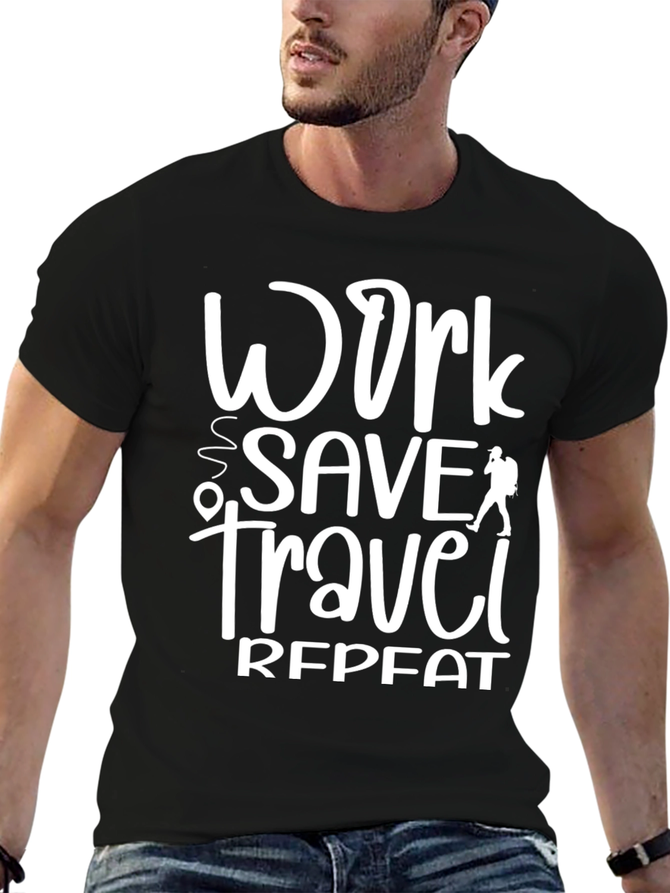 Work Save Travel Repeat Graphic Tee