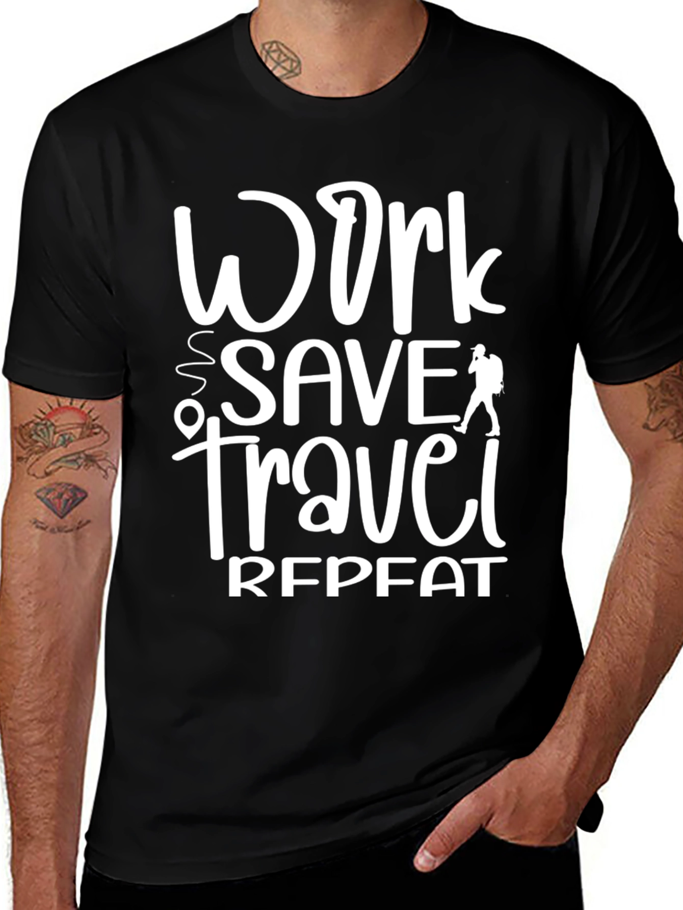 Work Save Travel Repeat Graphic Tee
