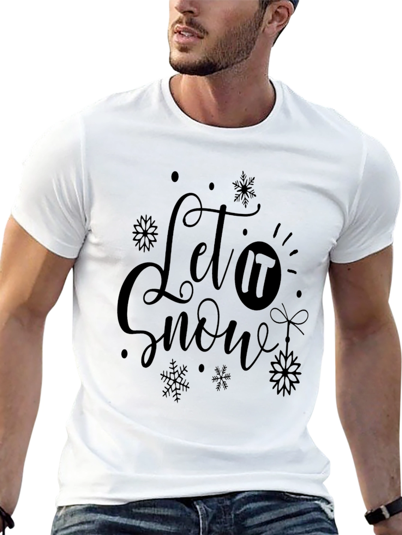 Let It Snow Black Graphic Tee