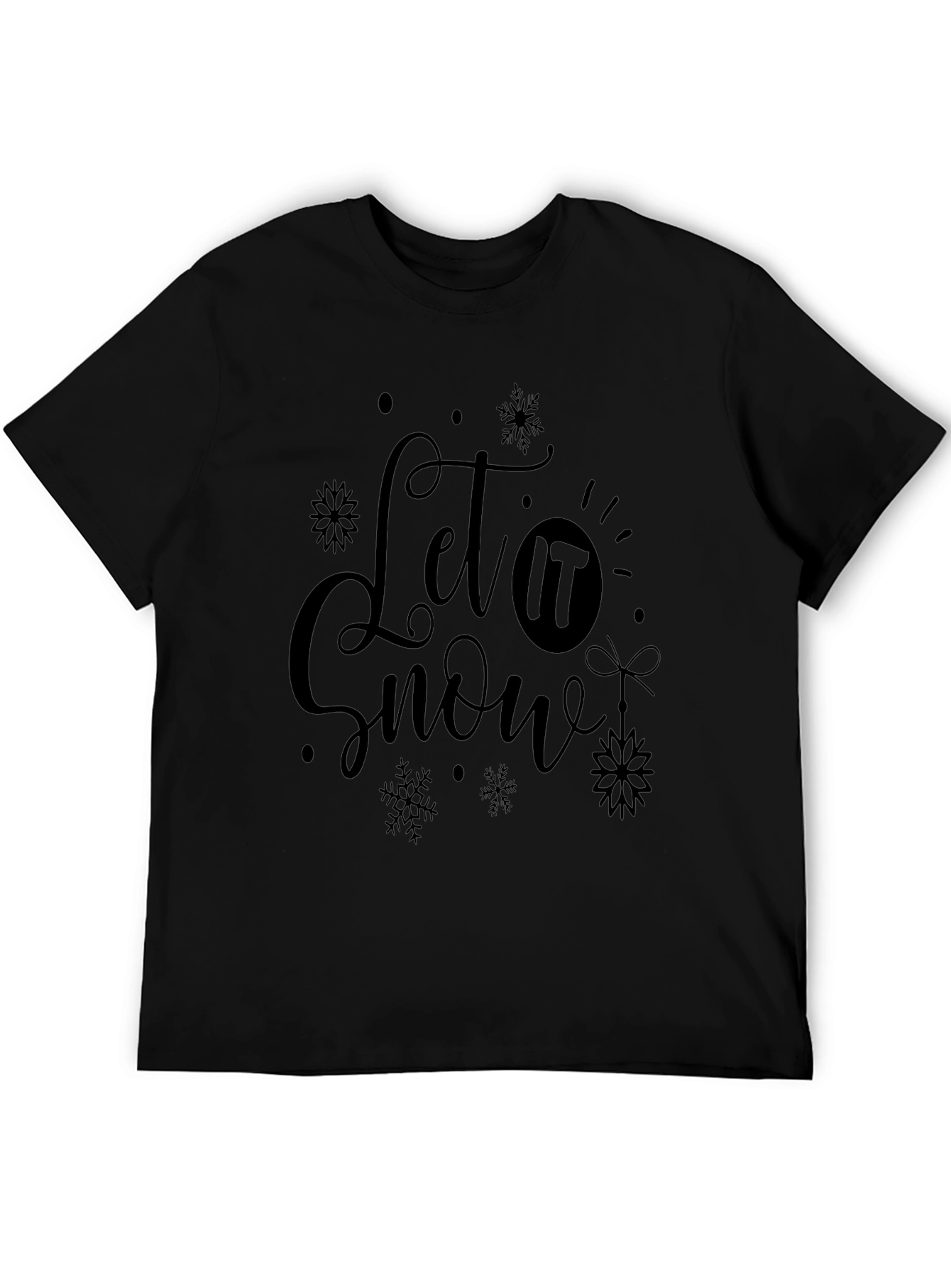 Let It Snow Black Graphic Tee