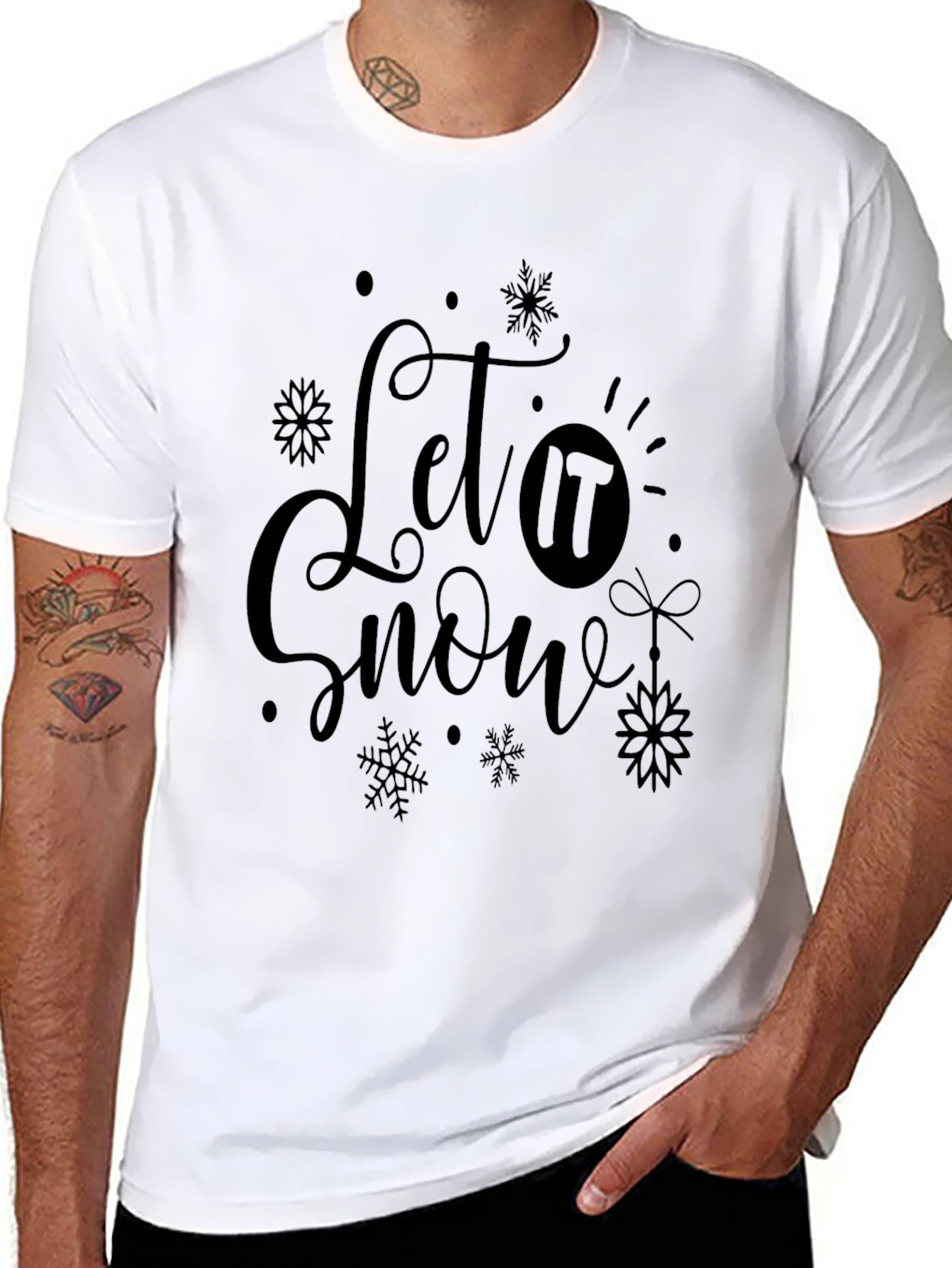 Let It Snow Black Graphic Tee