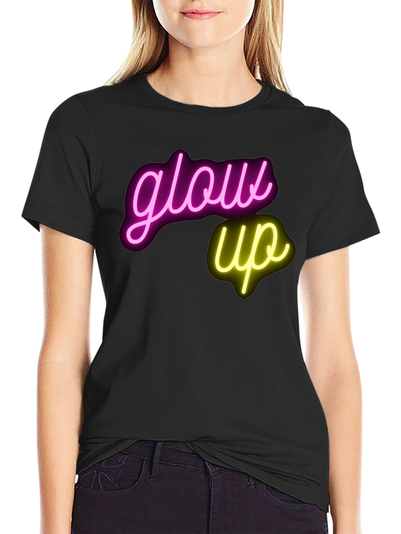 Glow Up Graphic T-Shirt - Neon Design