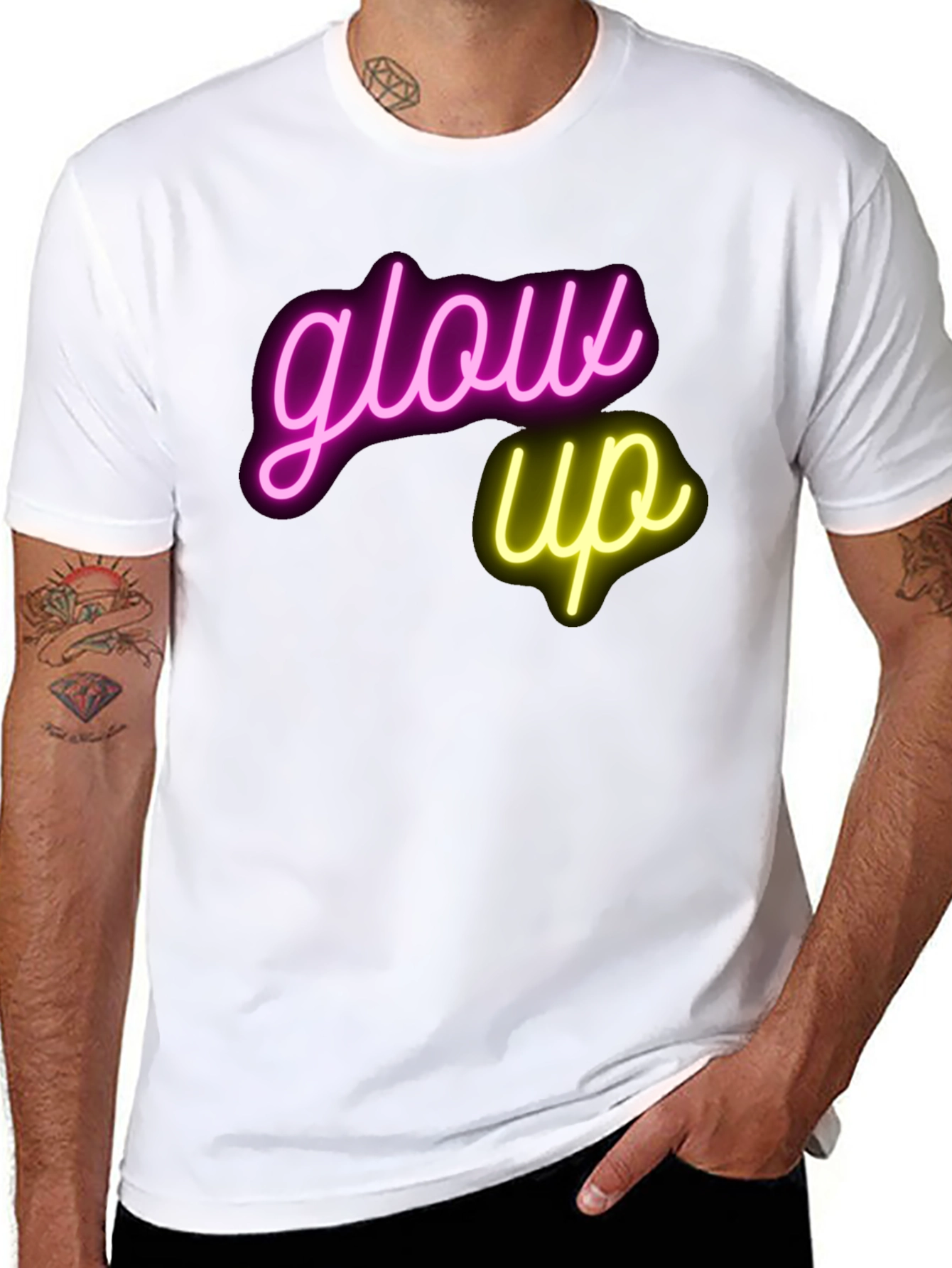 Glow Up Graphic T-Shirt - Neon Design