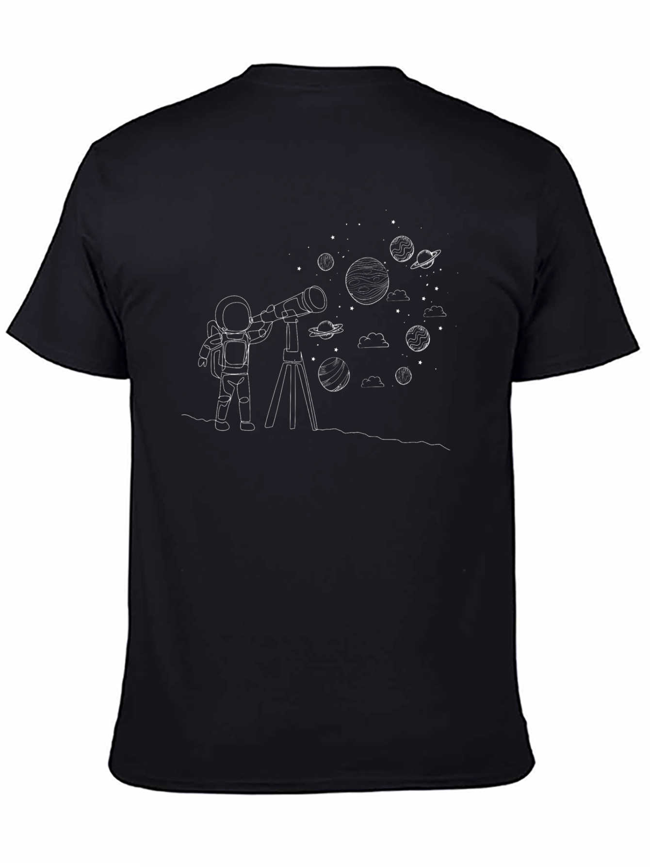 Astronaut Space Explorer Graphic Tee - Black