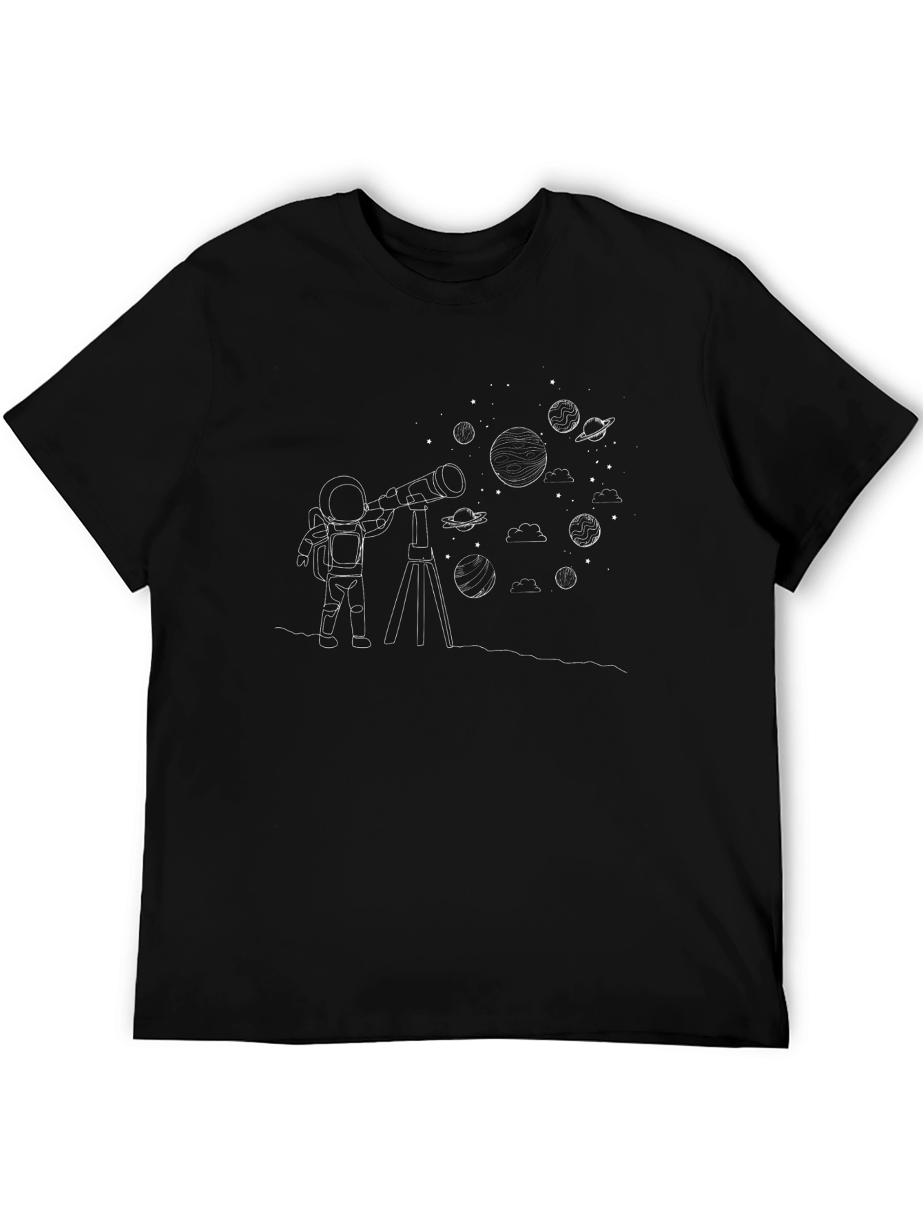 Astronaut Space Explorer Graphic Tee - Black