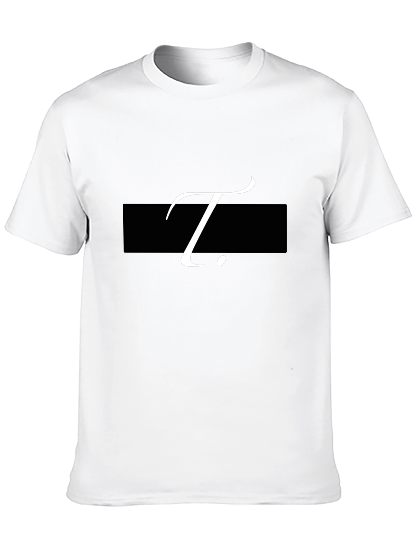Stylish Black T-Shirt with Letter T Graphic Print