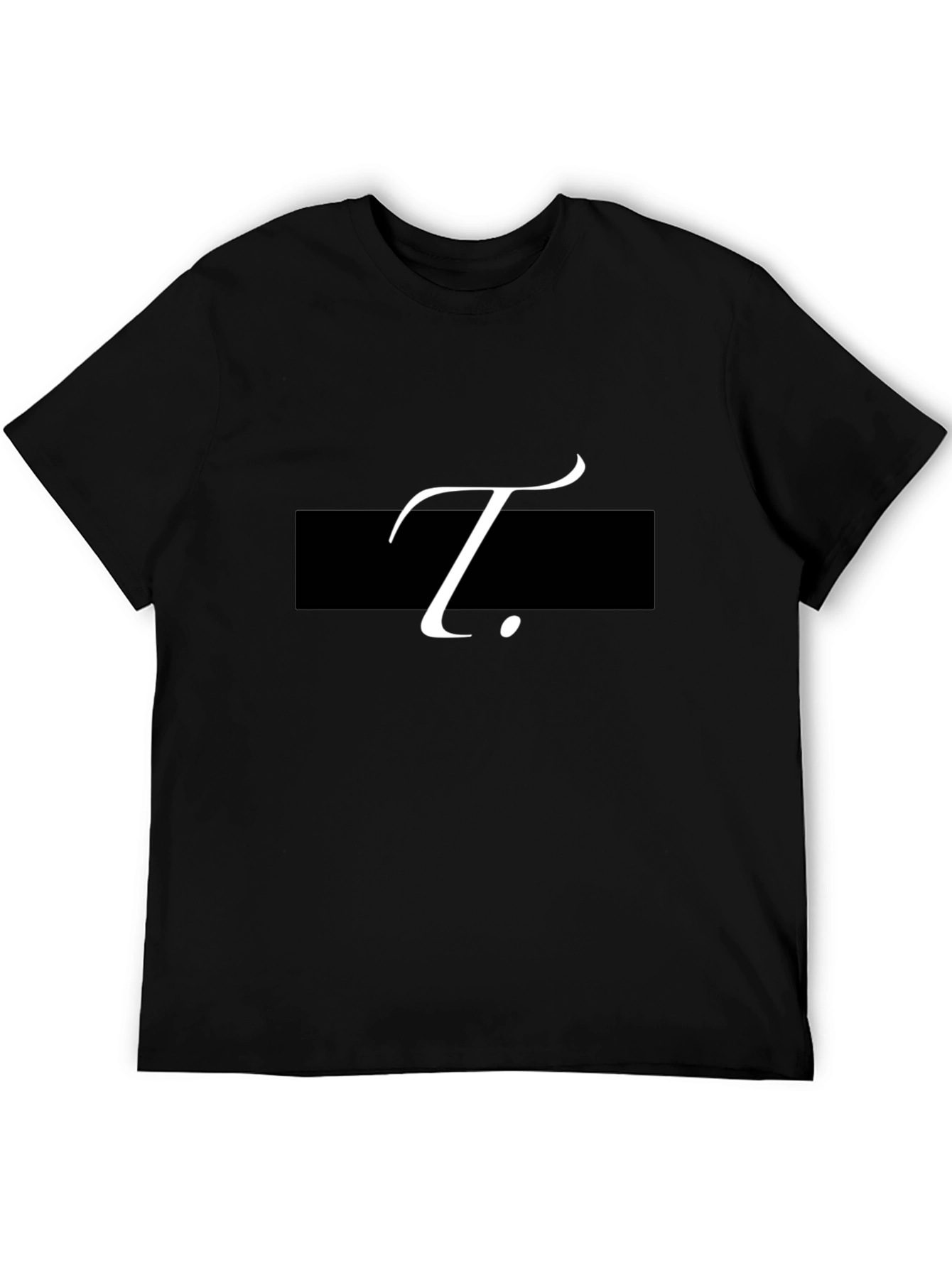 Stylish Black T-Shirt with Letter T Graphic Print