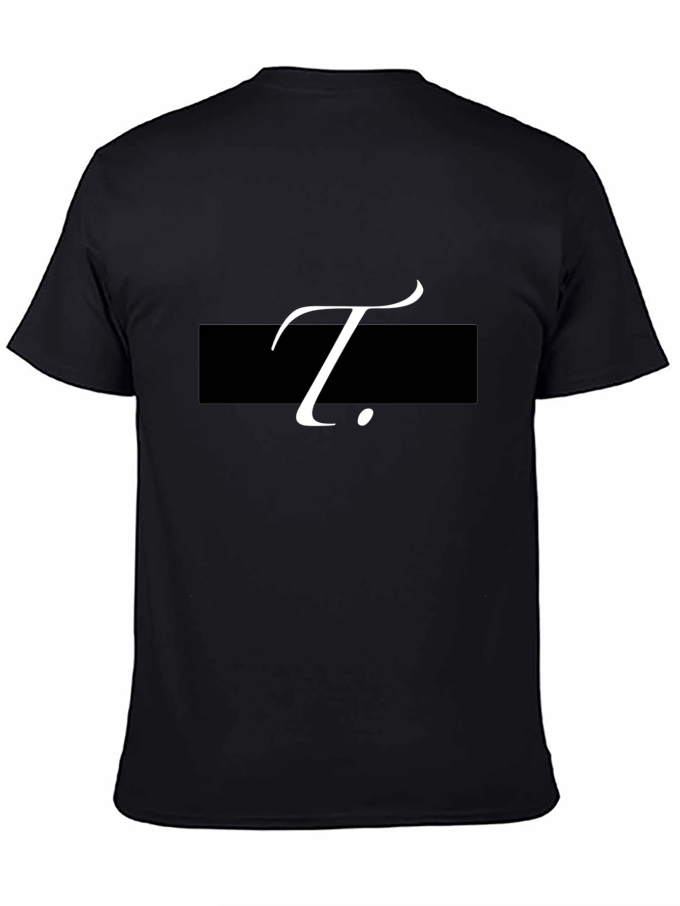 Stylish Black T-Shirt with Letter T Graphic Print