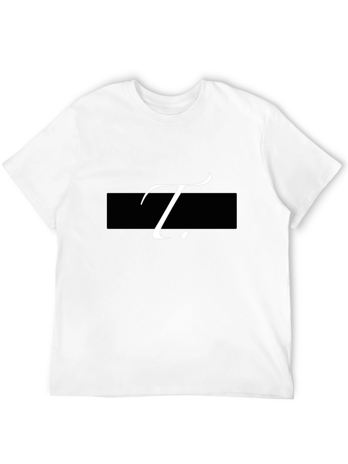 Stylish Black T-Shirt with Letter T Graphic Print